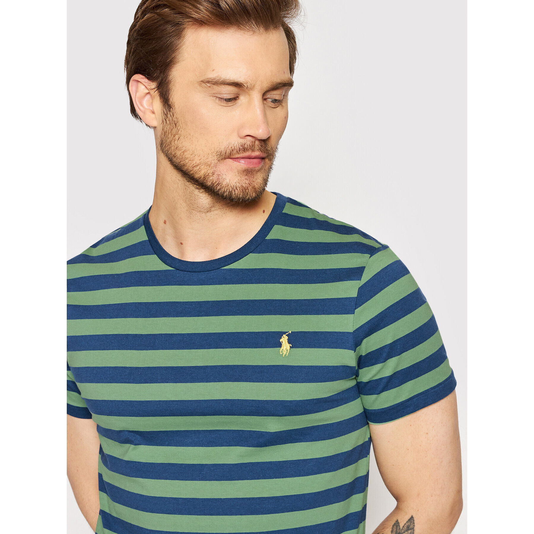 Polo Ralph Lauren Тишърт 710803479012 Зелен Custom Slim Fit - Pepit.bg