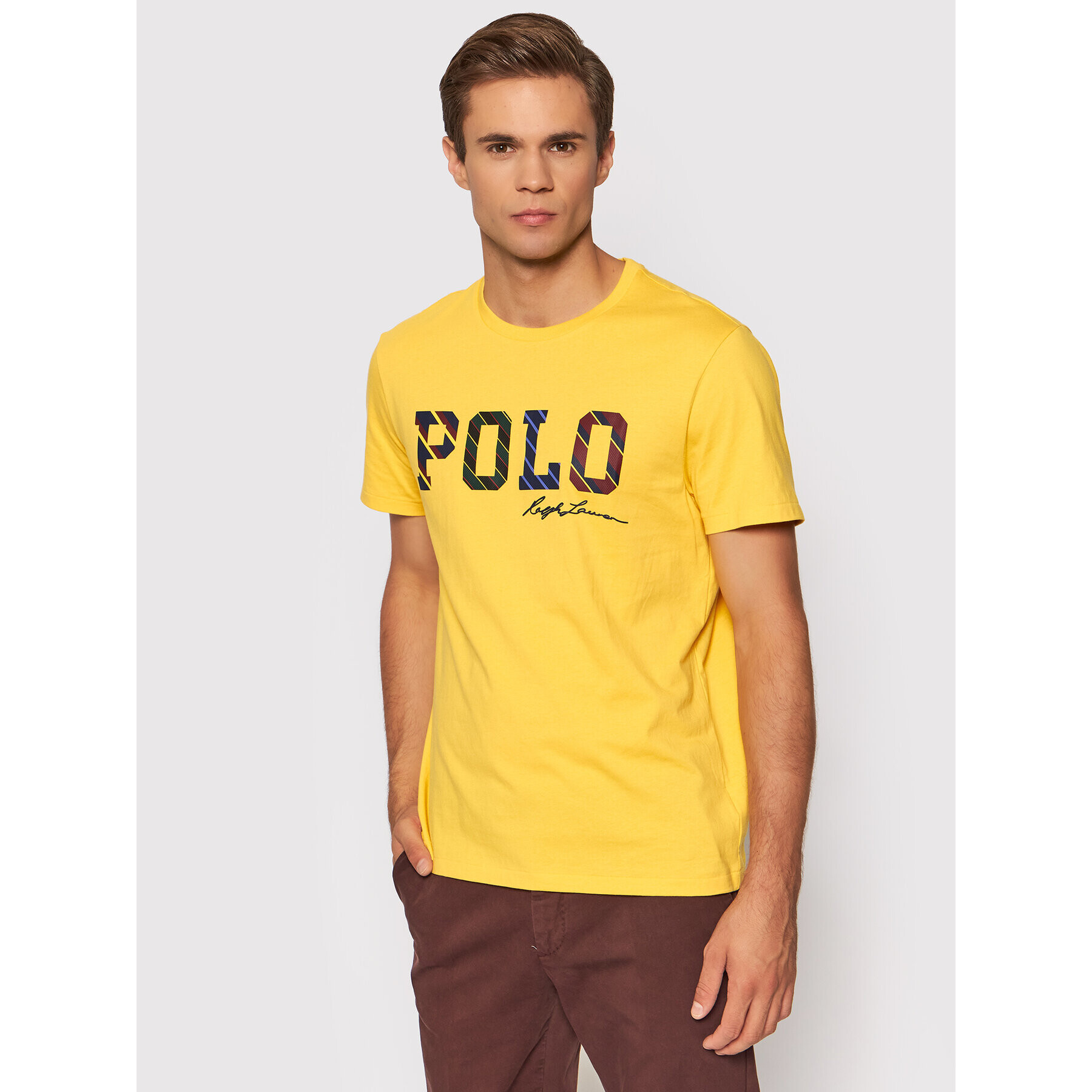 Polo Ralph Lauren Тишърт 710853265002 Жълт Custom Slim Fit - Pepit.bg