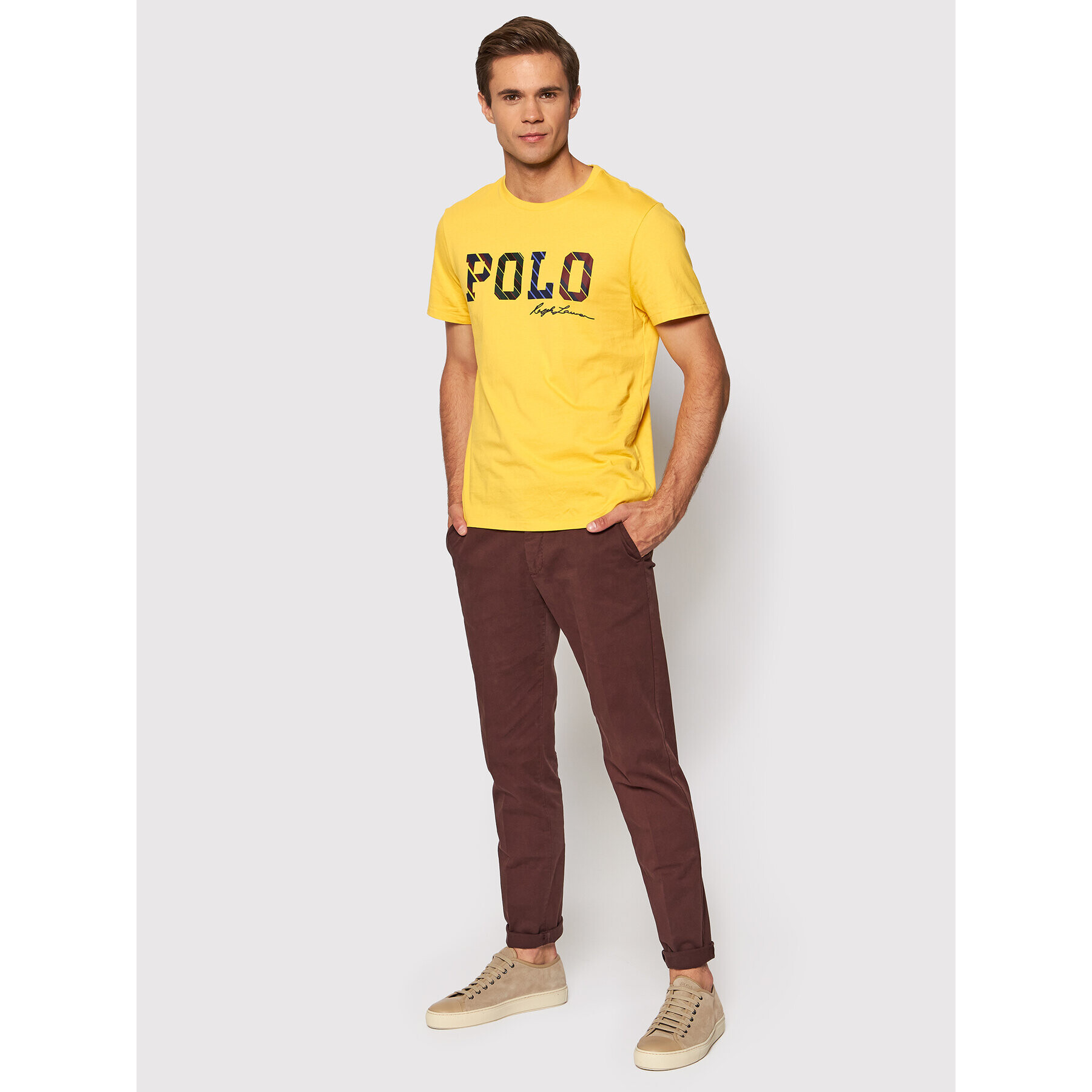 Polo Ralph Lauren Тишърт 710853265002 Жълт Custom Slim Fit - Pepit.bg