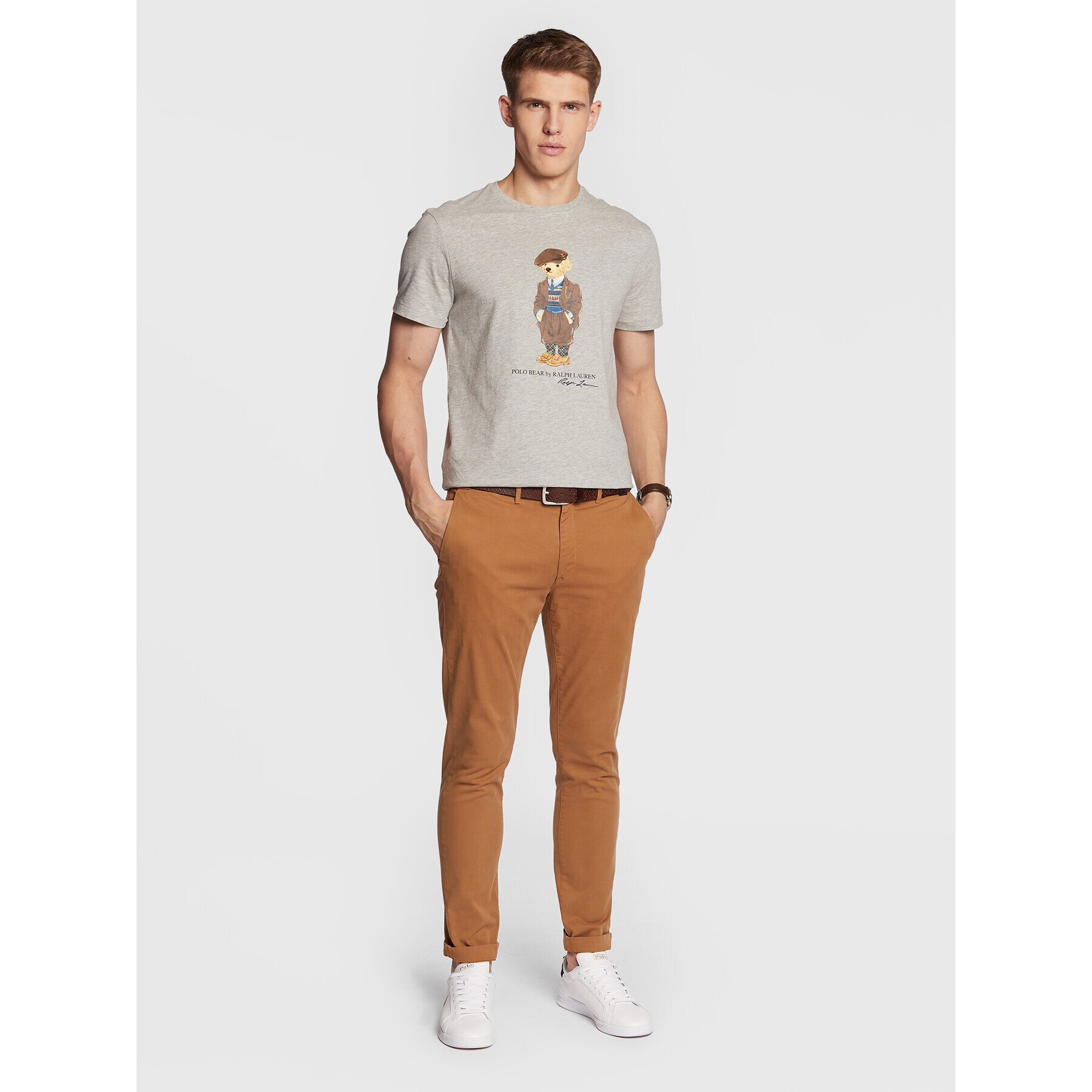 Polo Ralph Lauren Тишърт 710853310014 Сив Slim Fit - Pepit.bg