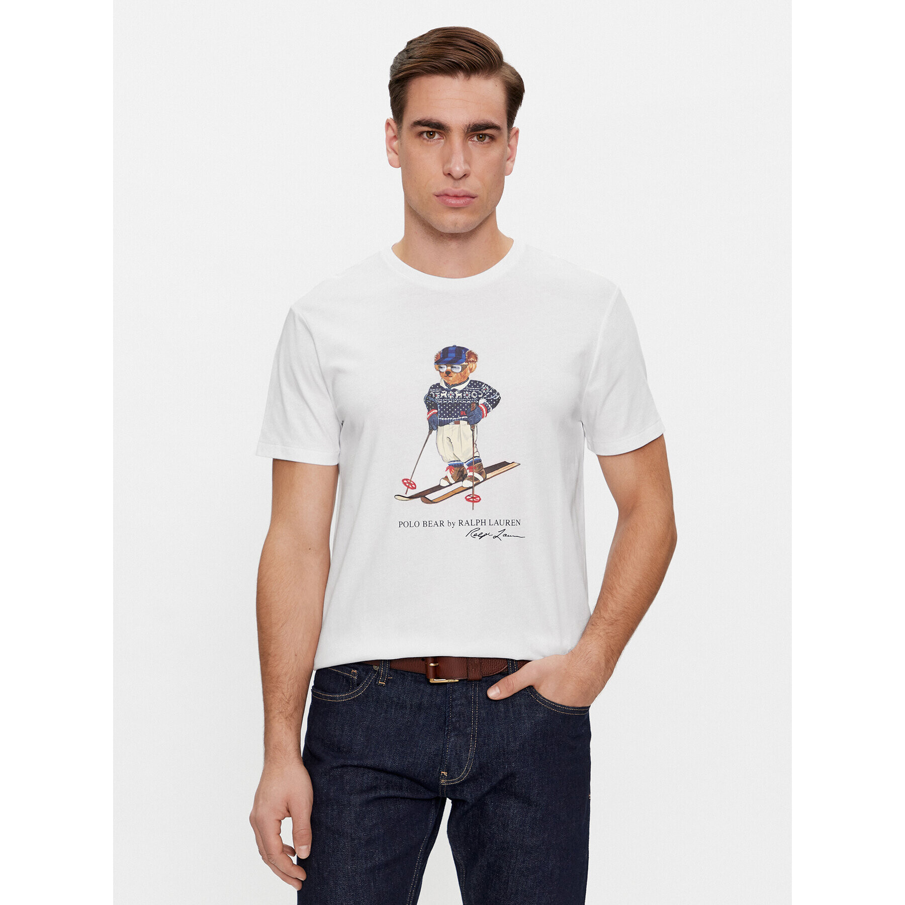 Polo Ralph Lauren Тишърт 710853310026 Бял Slim Fit - Pepit.bg
