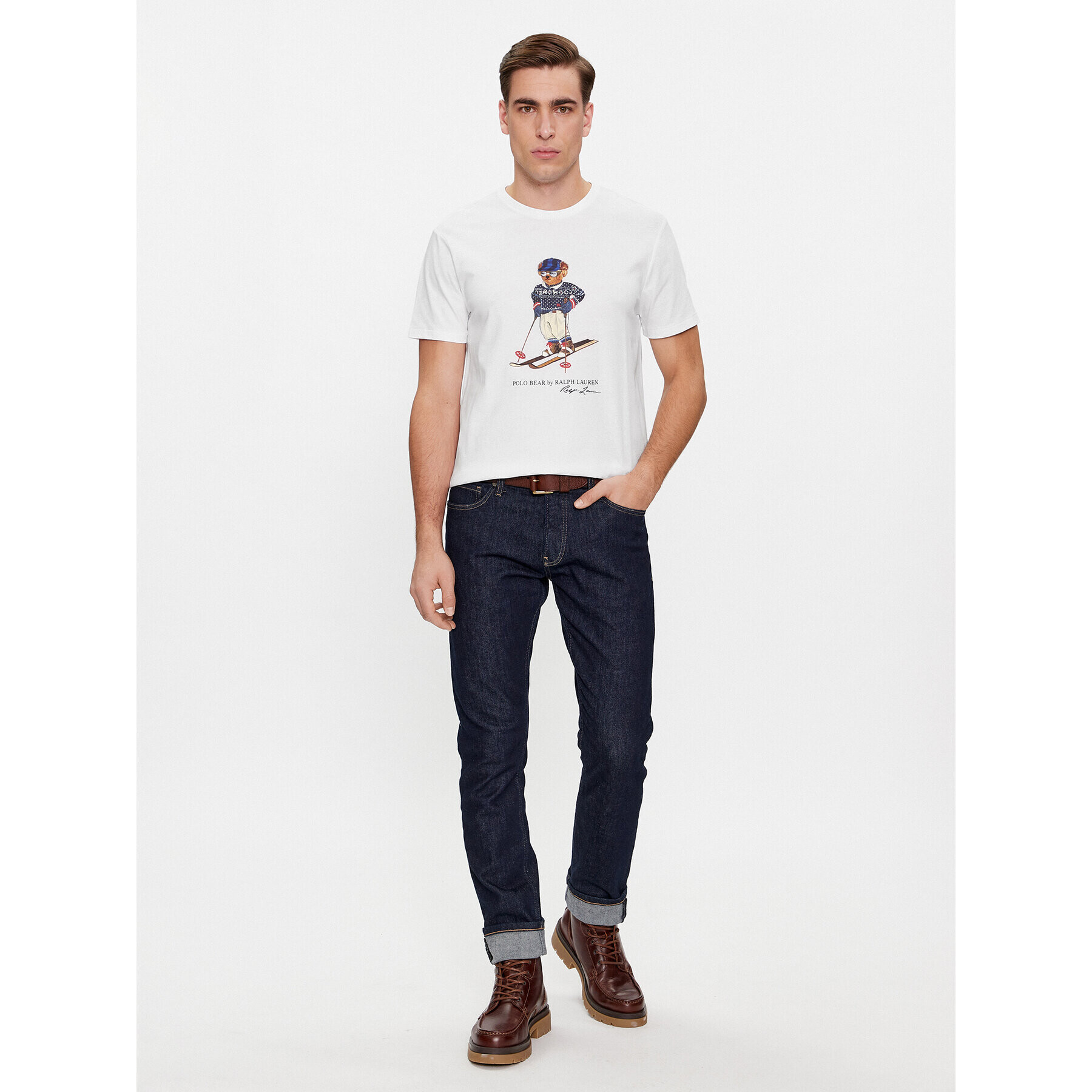 Polo Ralph Lauren Тишърт 710853310026 Бял Slim Fit - Pepit.bg