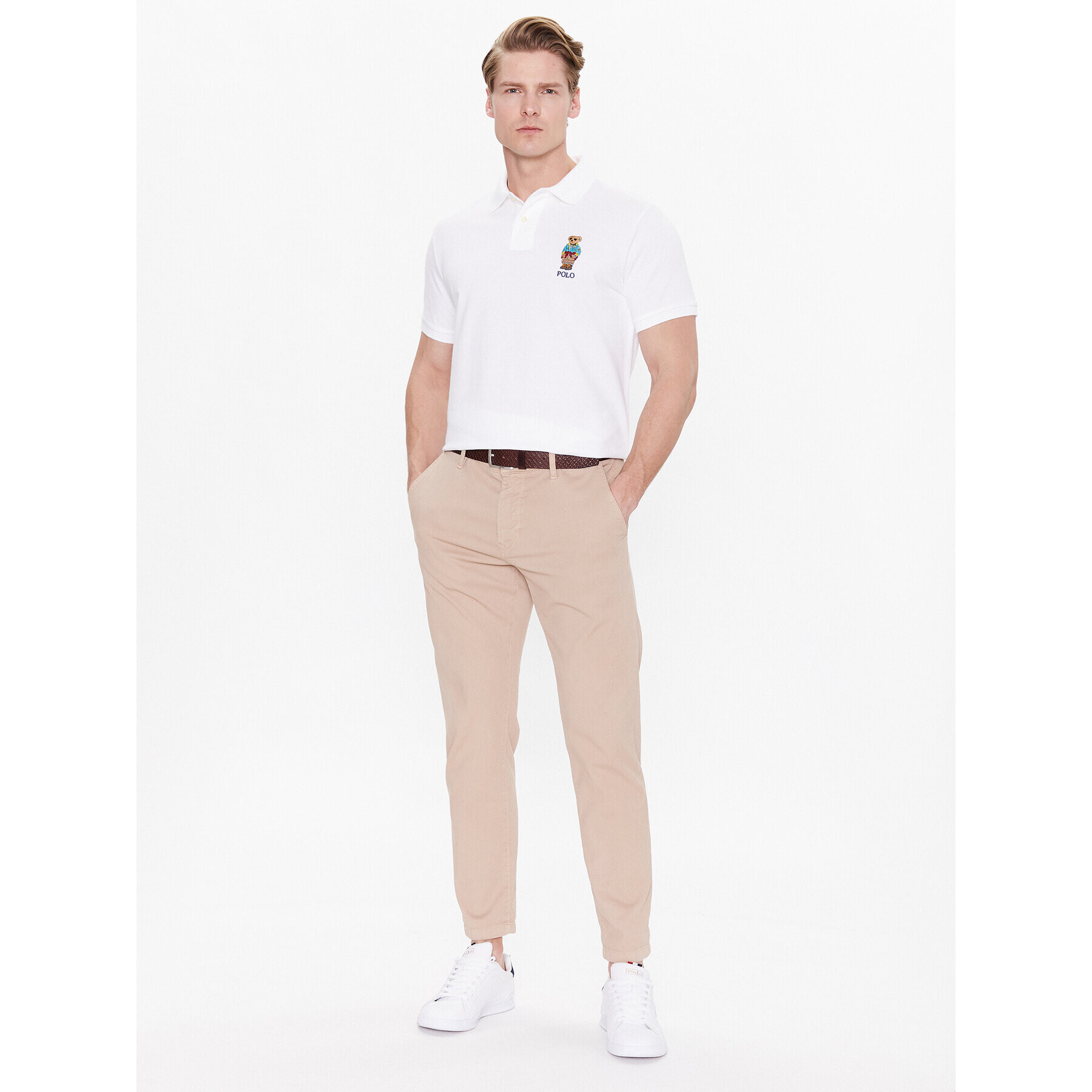 Polo Ralph Lauren Тишърт 710853312018 Бял Slim Fit - Pepit.bg