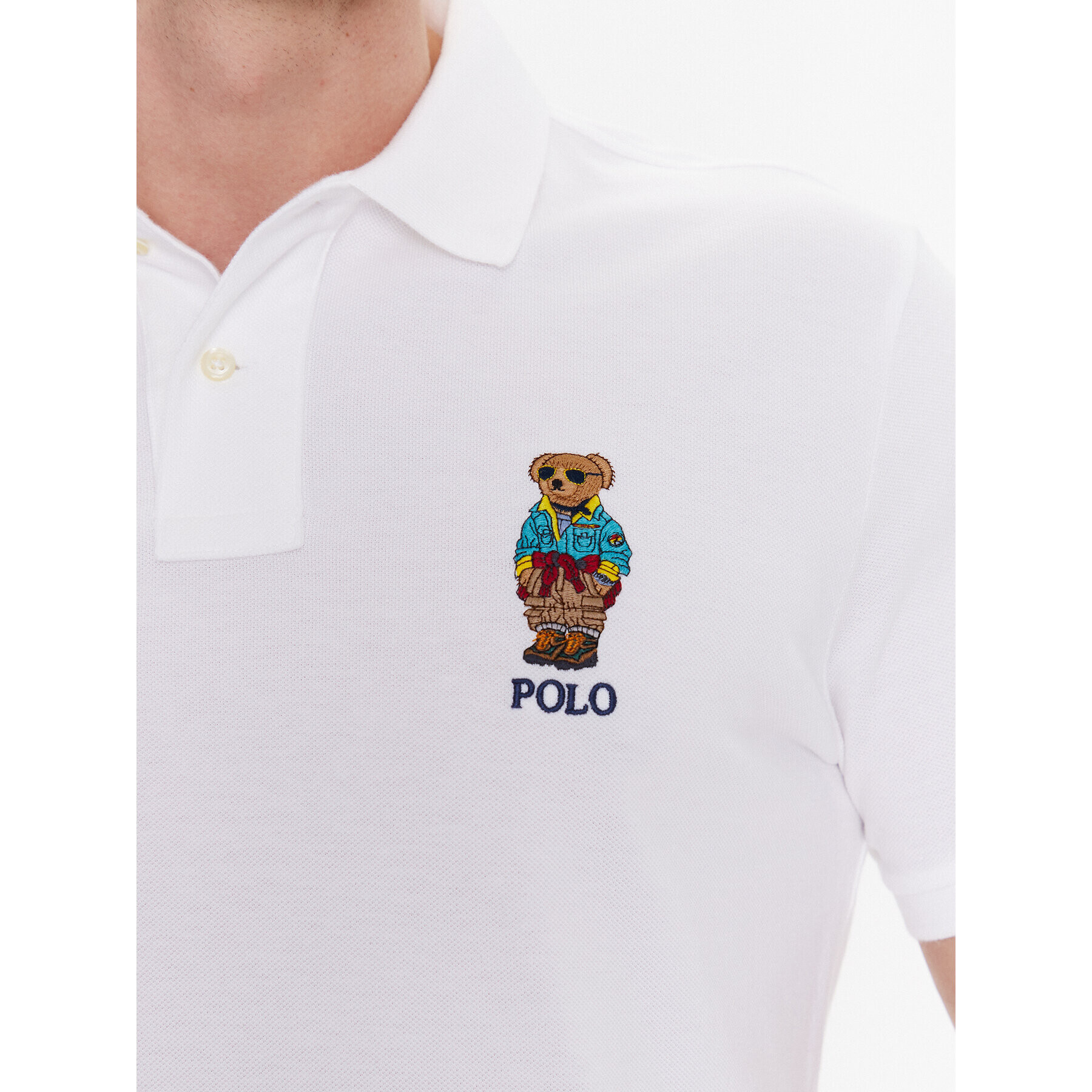 Polo Ralph Lauren Тишърт 710853312018 Бял Slim Fit - Pepit.bg