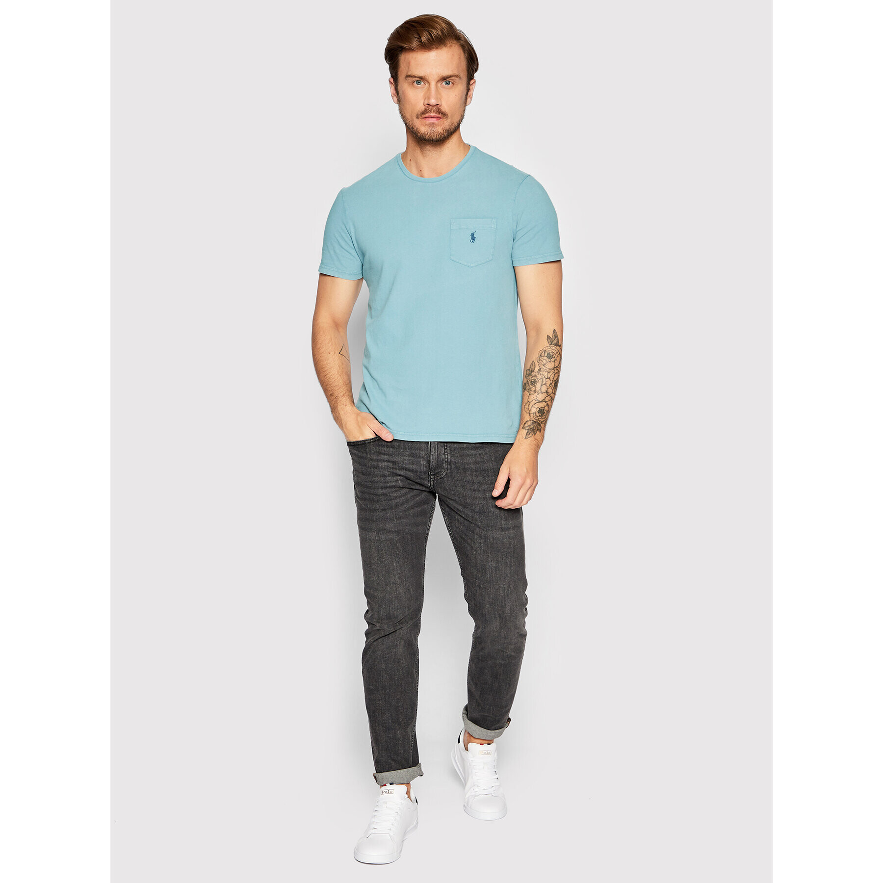 Polo Ralph Lauren Тишърт 710867350005 Син Custom Slim Fit - Pepit.bg