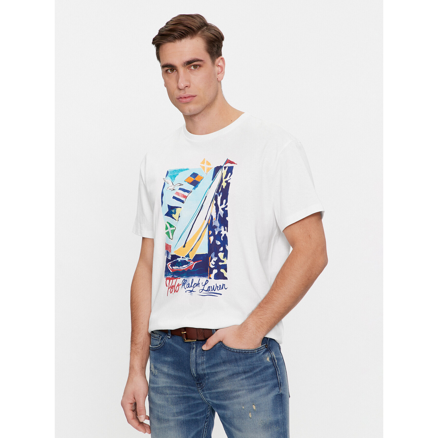 Polo Ralph Lauren Тишърт 710926890001 Бял Classic Fit - Pepit.bg