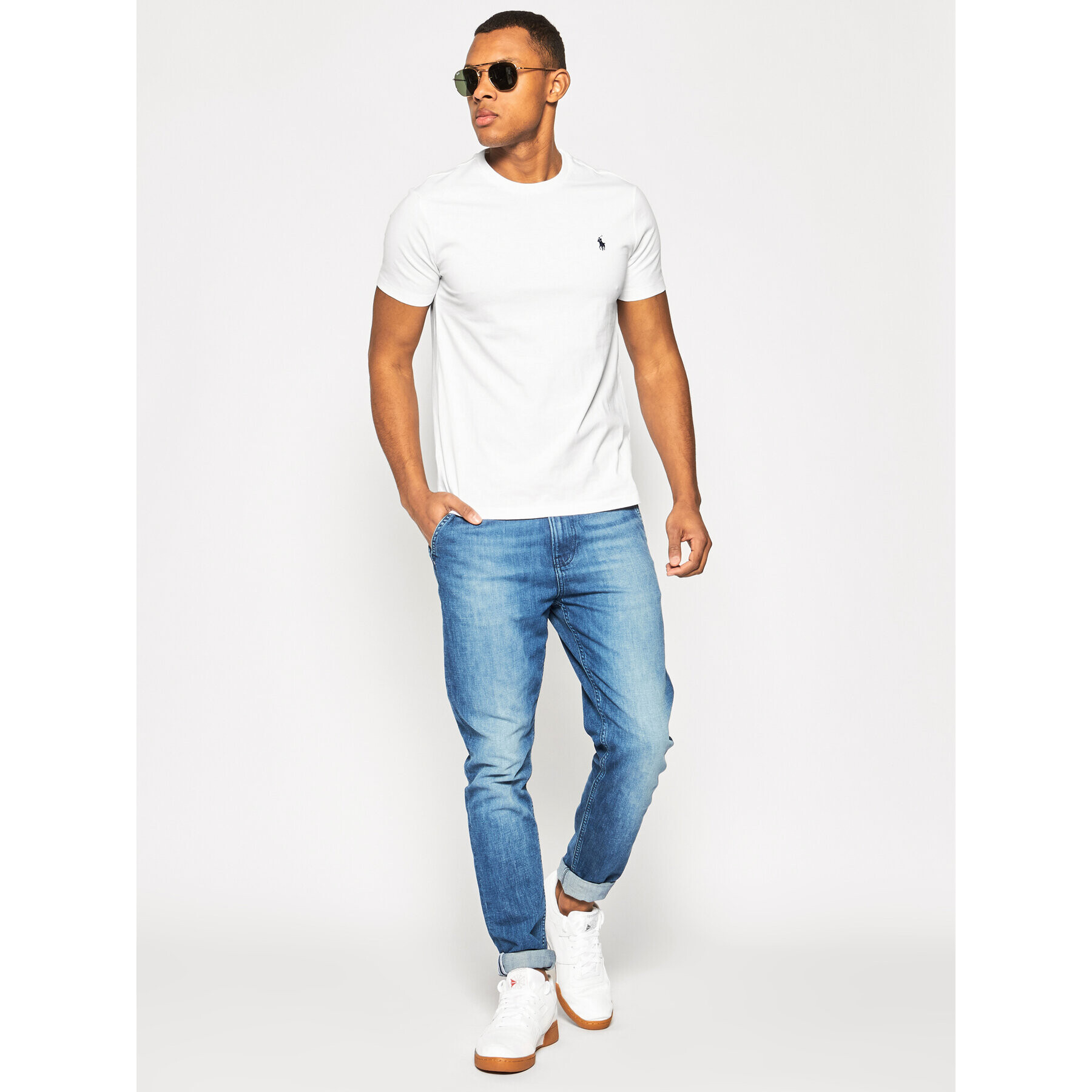 Polo Ralph Lauren Тишърт 710680785 Бял Custom Slim Fit - Pepit.bg