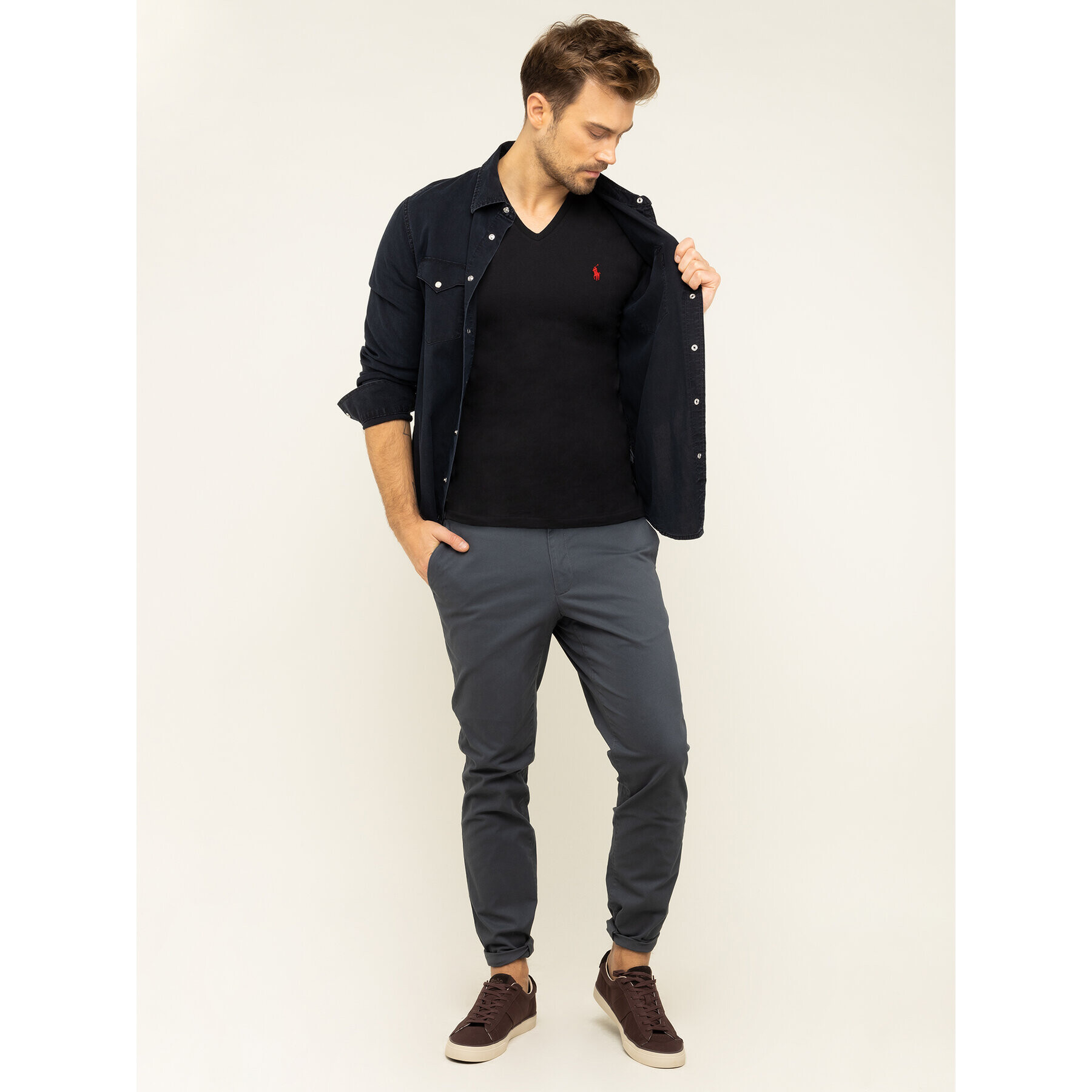Polo Ralph Lauren Тишърт Classics 710671453010 Черен Custom Slim Fit - Pepit.bg