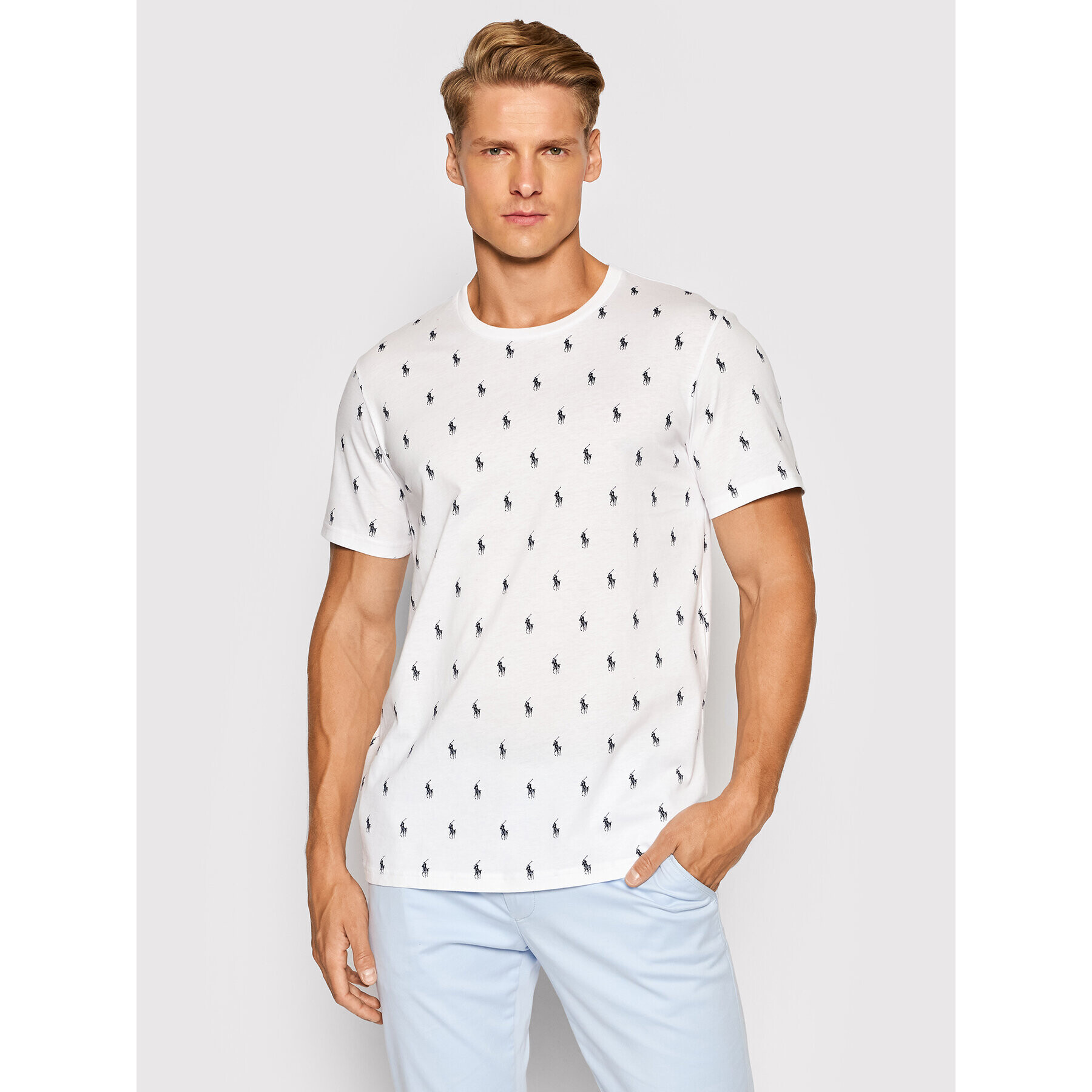Polo Ralph Lauren Тишърт Crw 714830281007 Бял Regular Fit - Pepit.bg