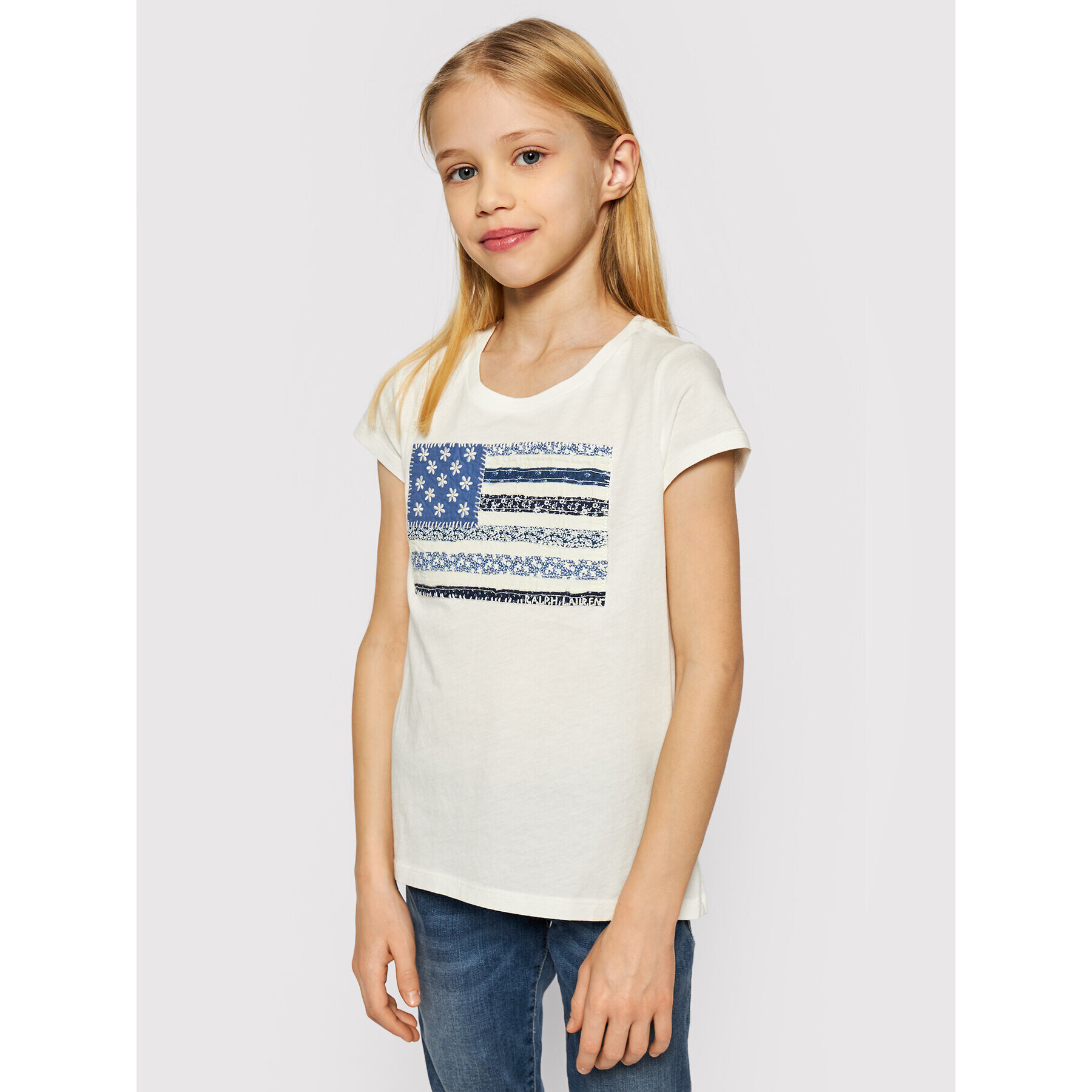 Polo Ralph Lauren Тишърт Ss Flag Tee 313785446001 Бял Regular Fit - Pepit.bg