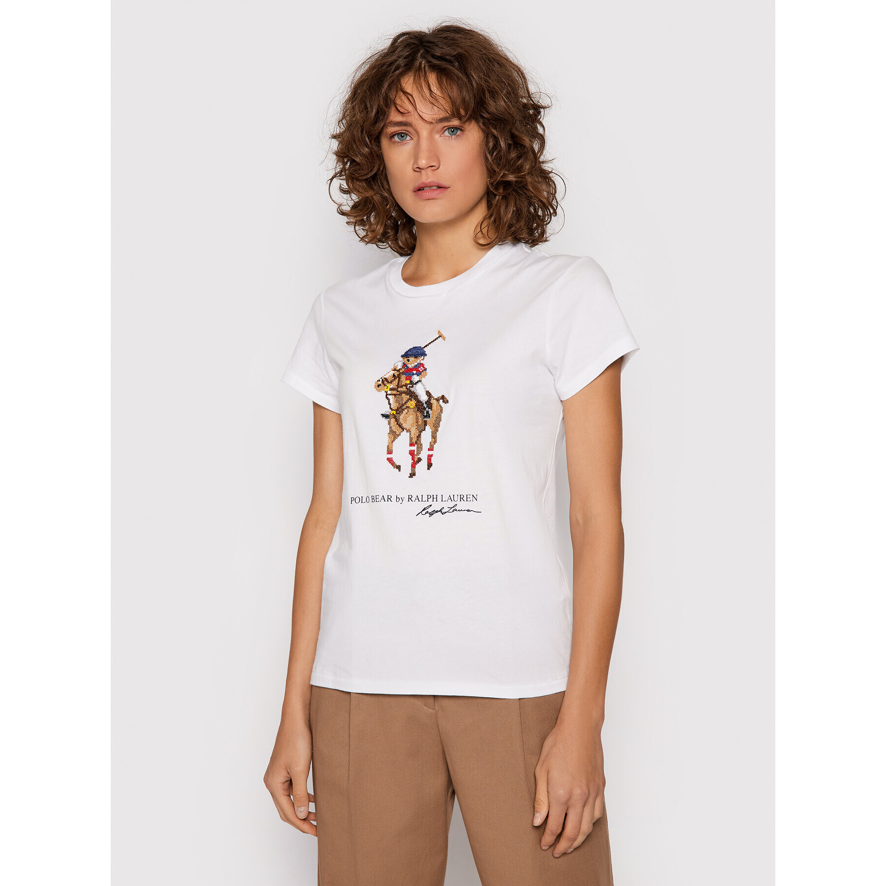 Polo Ralph Lauren Тишърт Ssl 211843283001 Бял Regular Fit - Pepit.bg