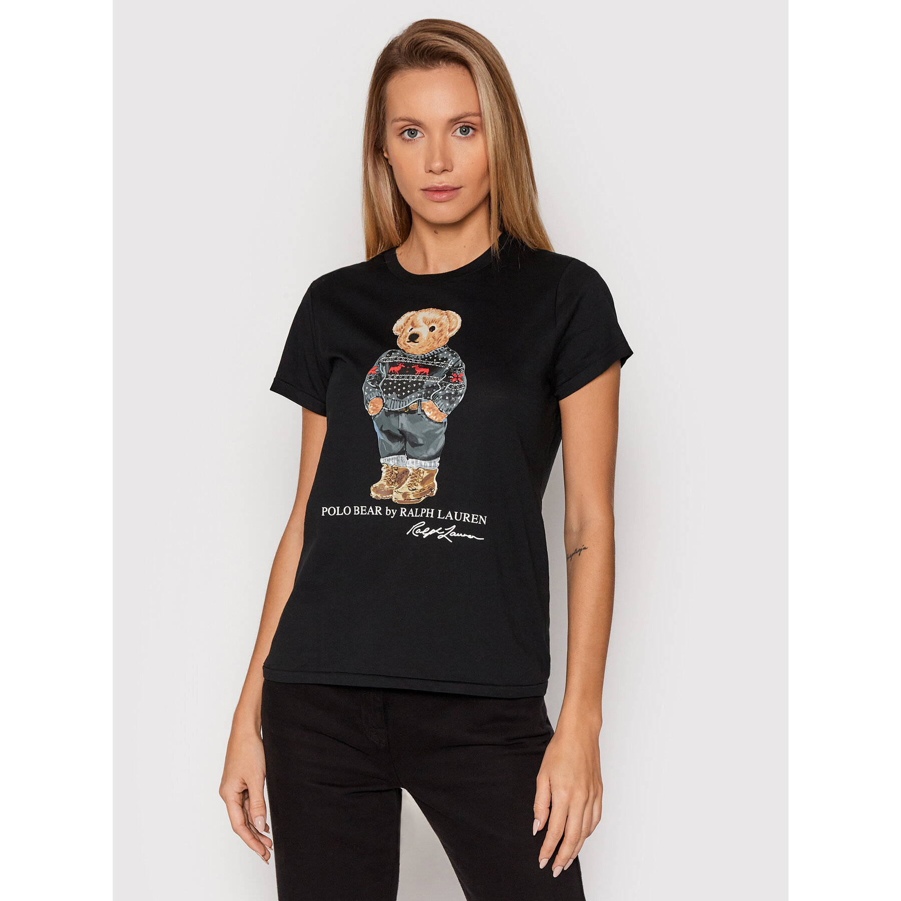 Polo Ralph Lauren Тишърт Ssl 211846851002 Черен Regular Fit - Pepit.bg