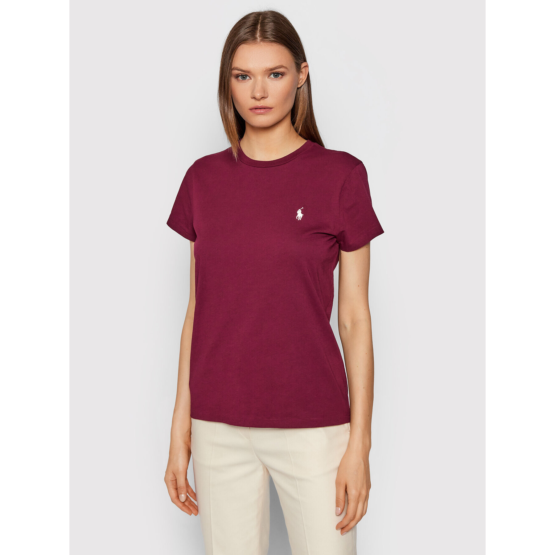 Polo Ralph Lauren Тишърт Ssl 211847073007 Бордо Regular Fit - Pepit.bg