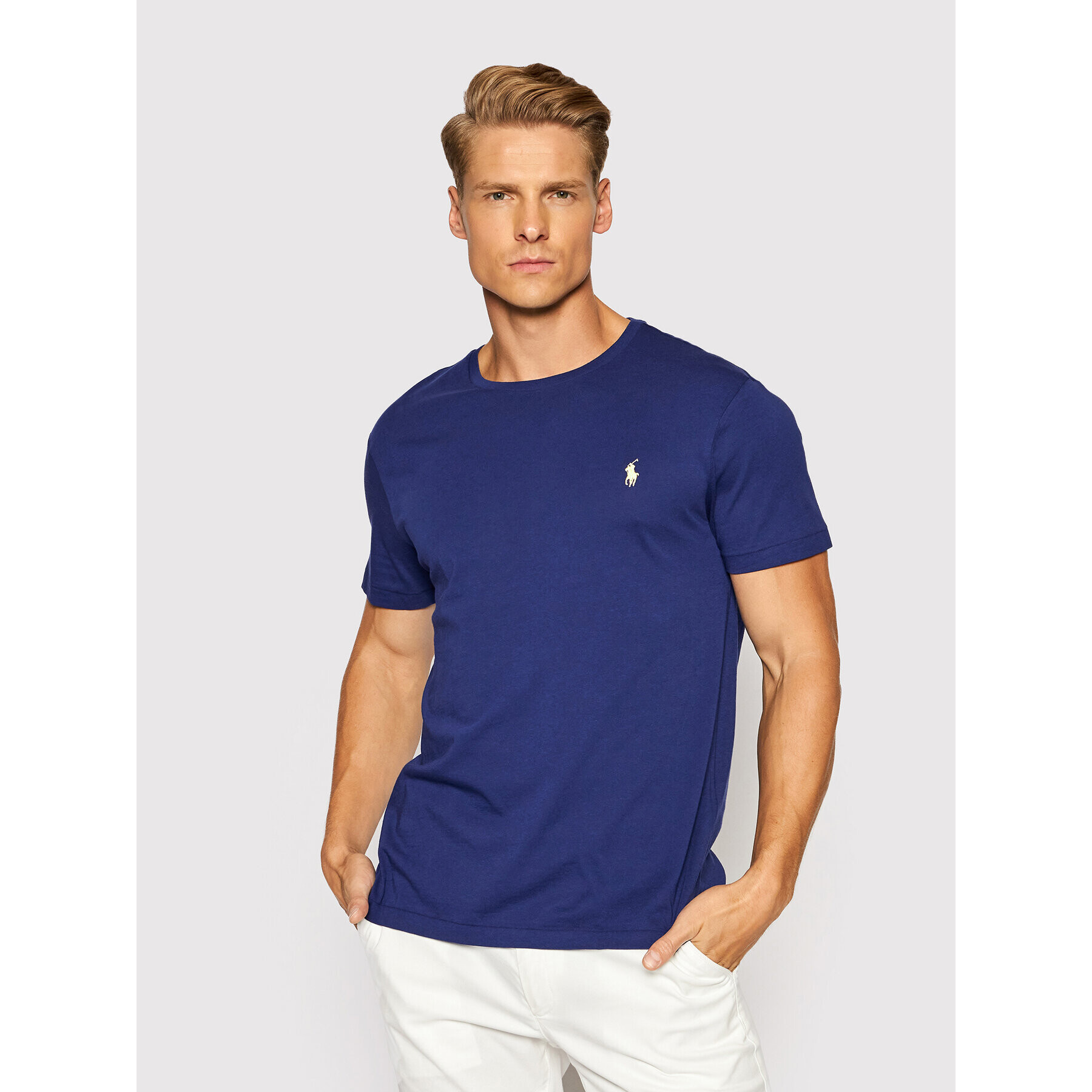 Polo Ralph Lauren Тишърт Ssl 710671438234 Тъмносин Slim Fit - Pepit.bg