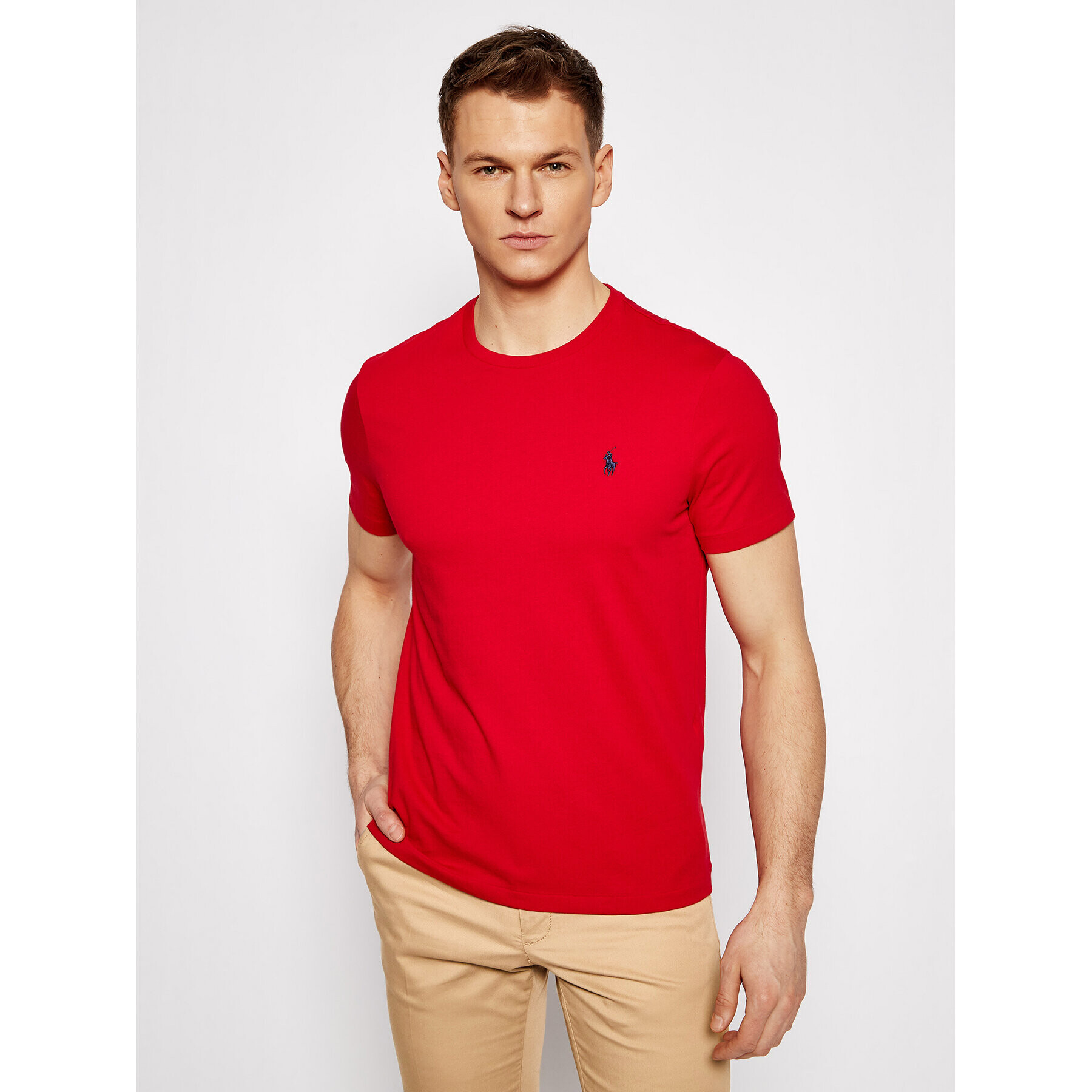 Polo Ralph Lauren Тишърт Ssl 710680785008 Червен Custom Slim Fit - Pepit.bg
