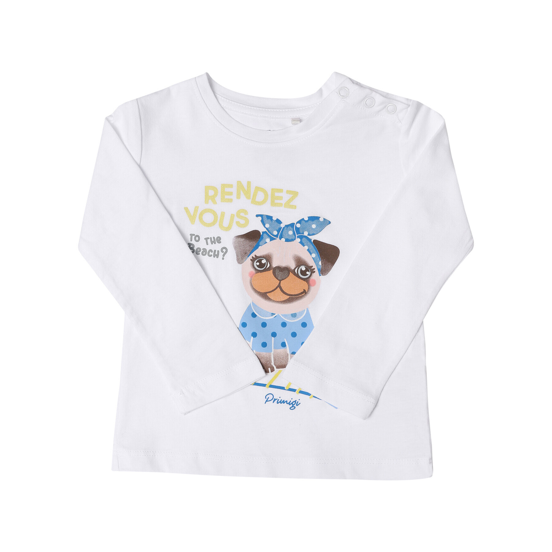 Primigi Блуза St Tropez Bisous 45211503 Бял Regular Fit - Pepit.bg
