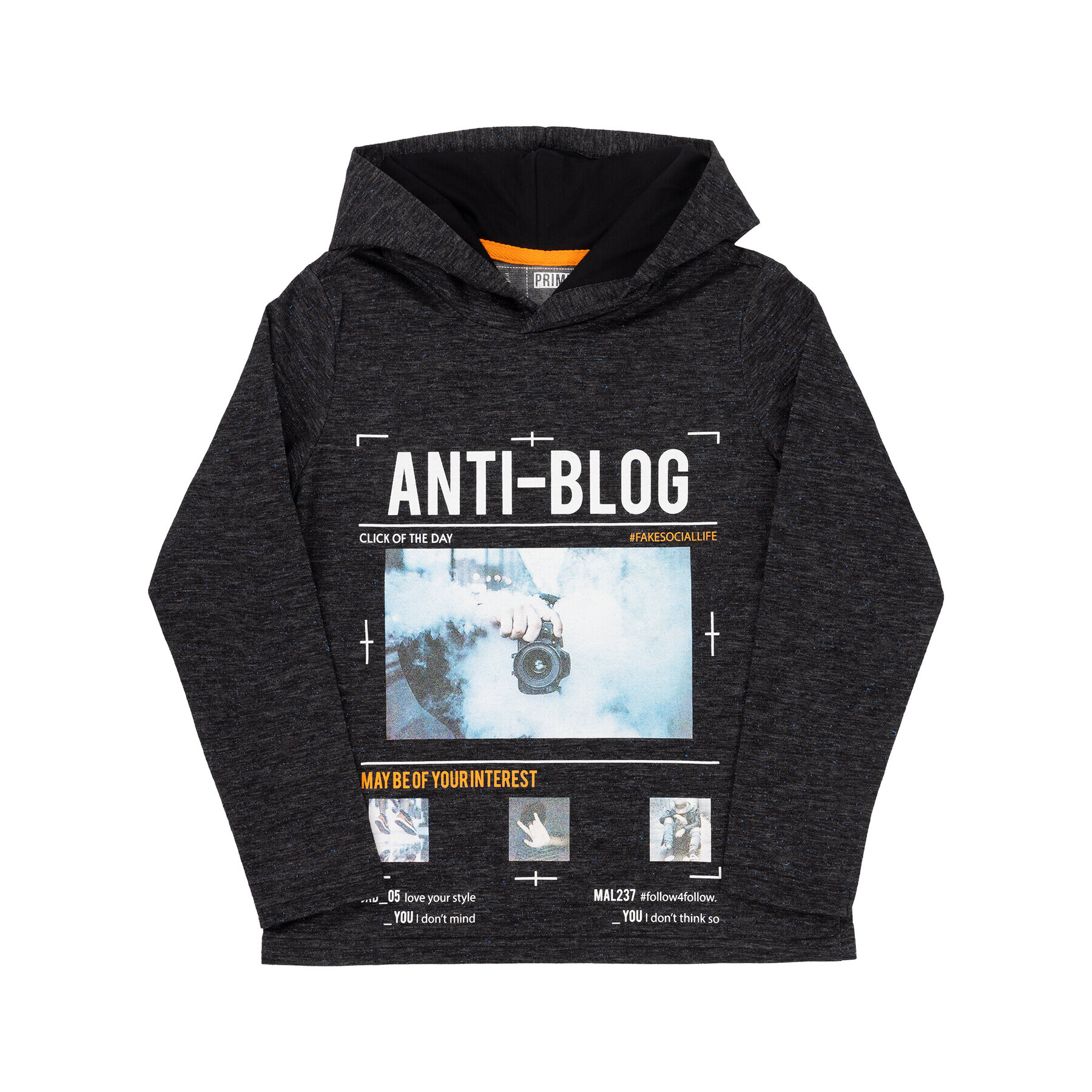 Primigi Суитшърт Blue Brave 44213151 Черен Long Fit - Pepit.bg