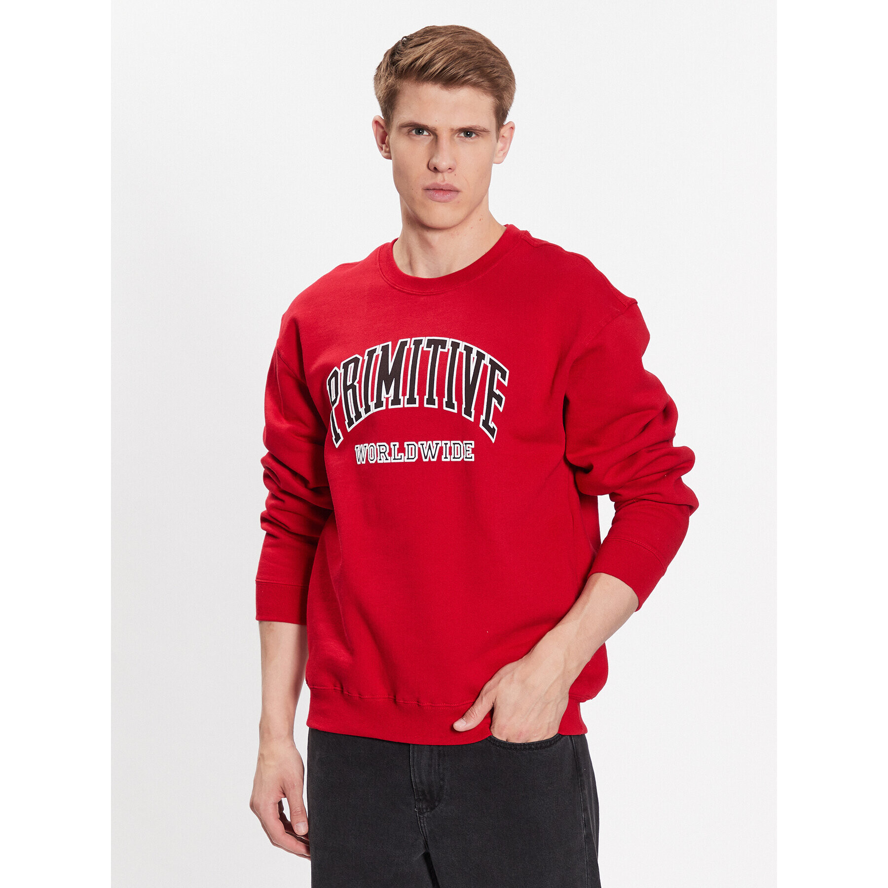Primitive Суитшърт Collegiate Worldwide PAPSP2315 Червен Regular Fit - Pepit.bg