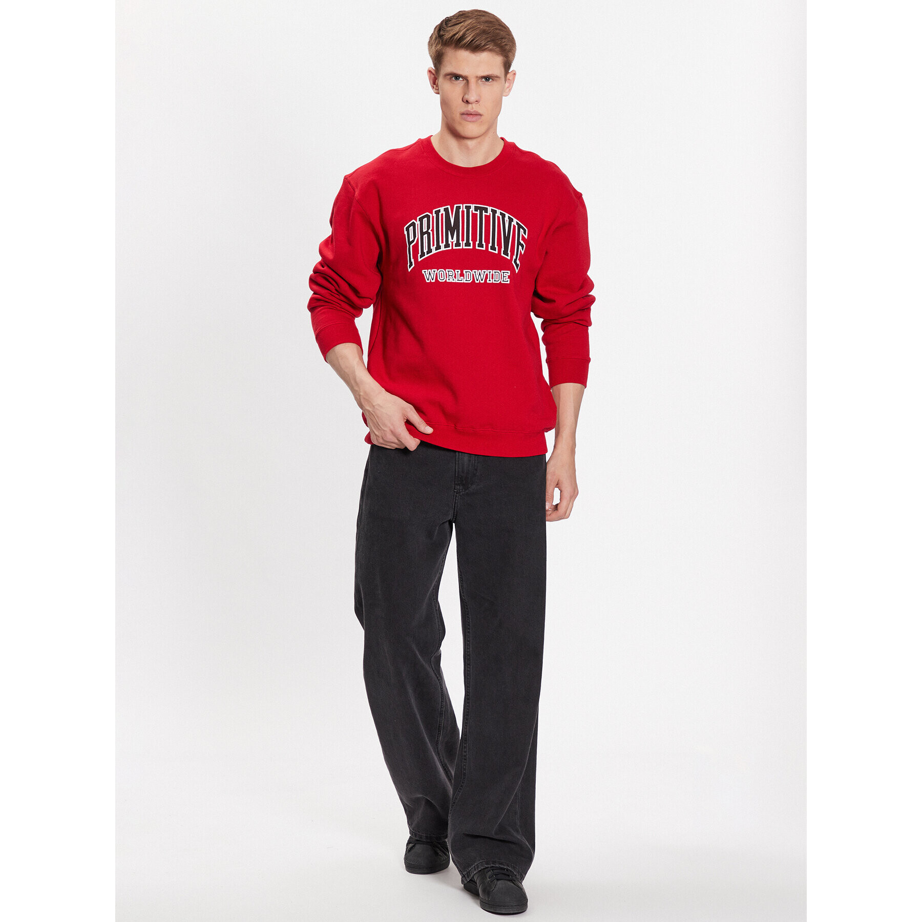 Primitive Суитшърт Collegiate Worldwide PAPSP2315 Червен Regular Fit - Pepit.bg