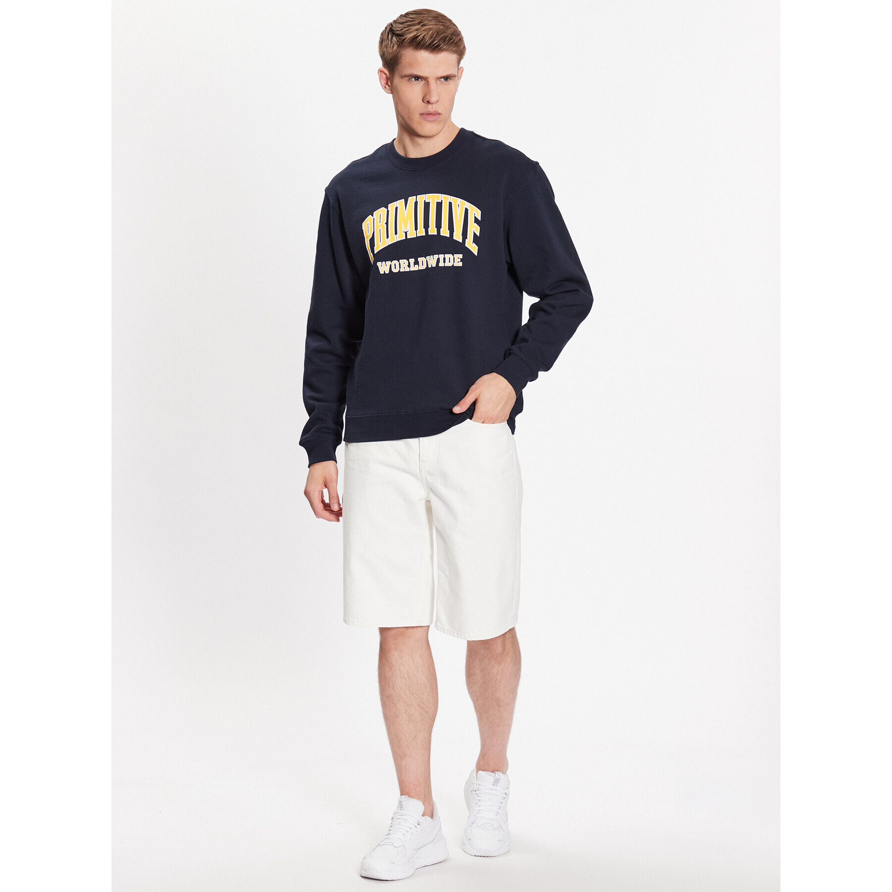 Primitive Суитшърт Collegiate Worldwide PAPSP2315 Тъмносин Regular Fit - Pepit.bg