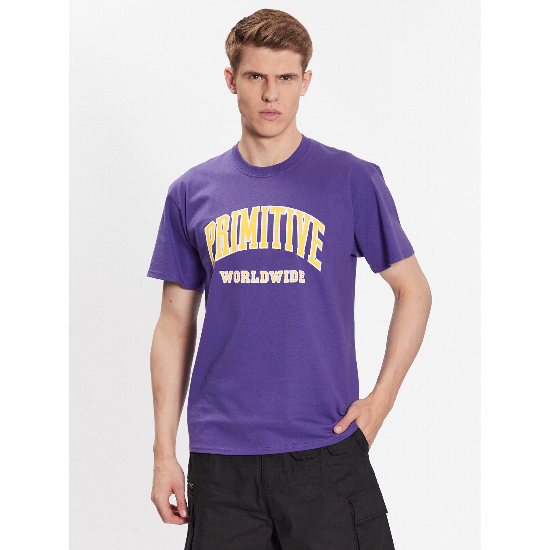 Primitive Тишърт Collegiate Worldwide PAPSP2312 Виолетов Regular Fit - Pepit.bg