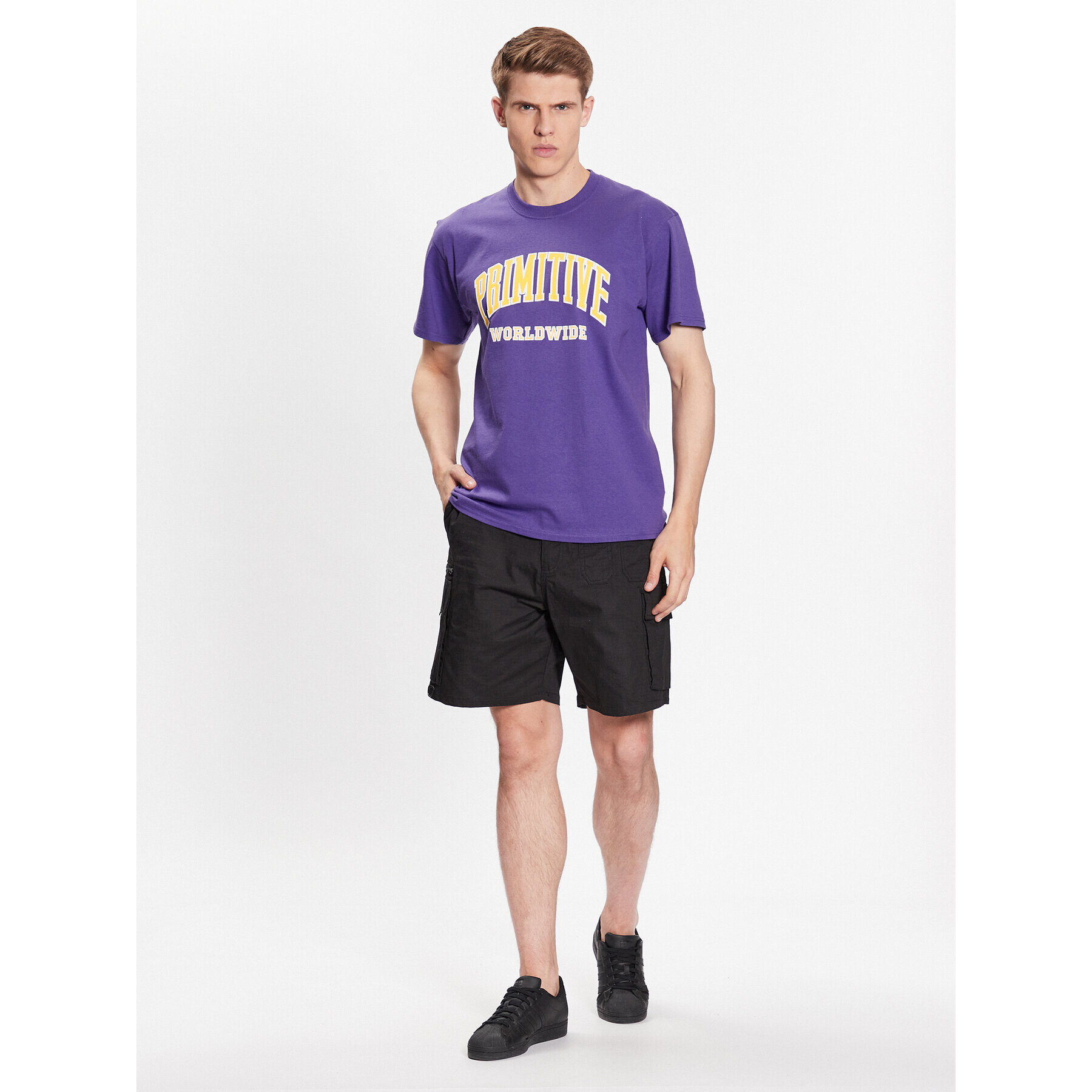 Primitive Тишърт Collegiate Worldwide PAPSP2312 Виолетов Regular Fit - Pepit.bg