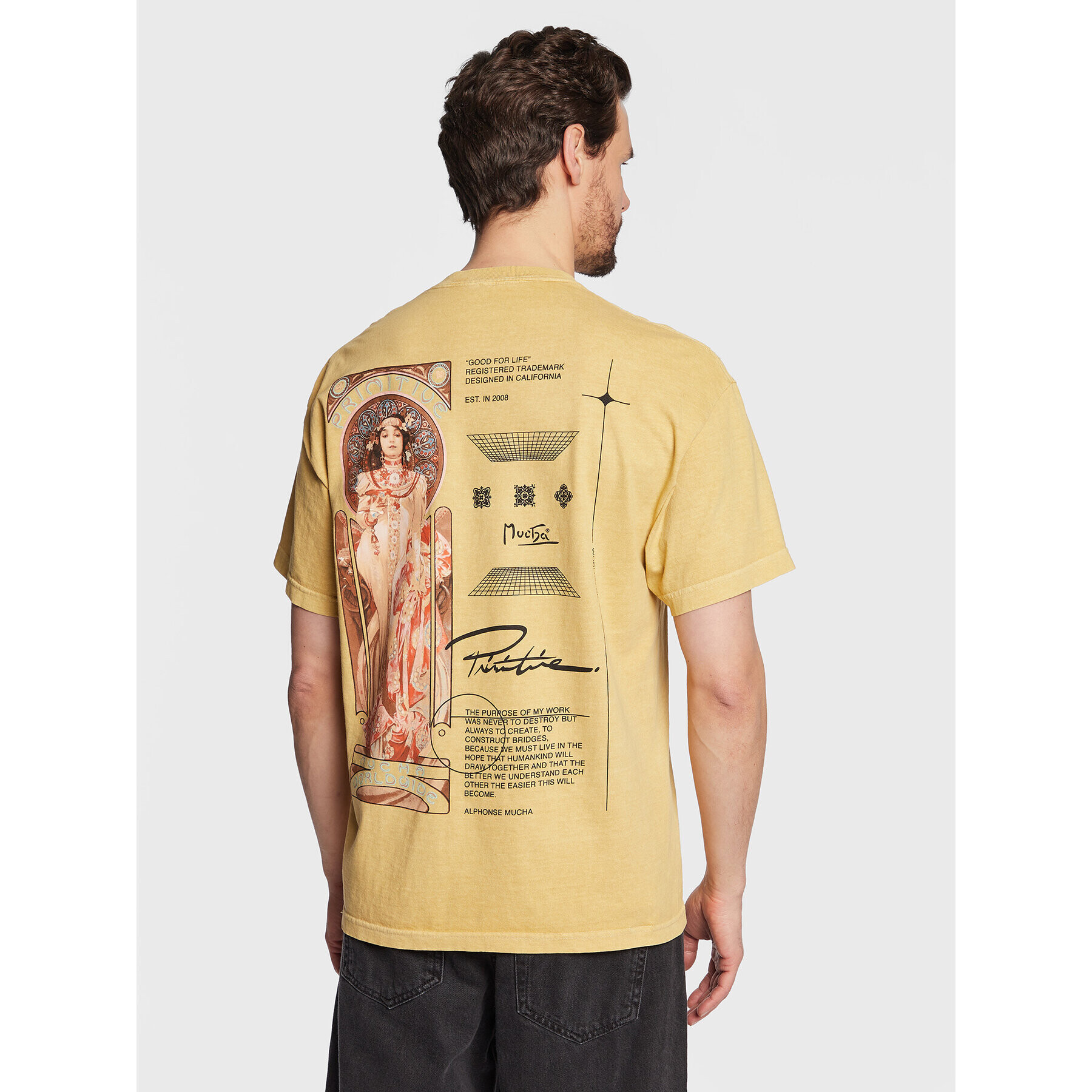 Primitive Тишърт P12678 Жълт Regular Fit - Pepit.bg