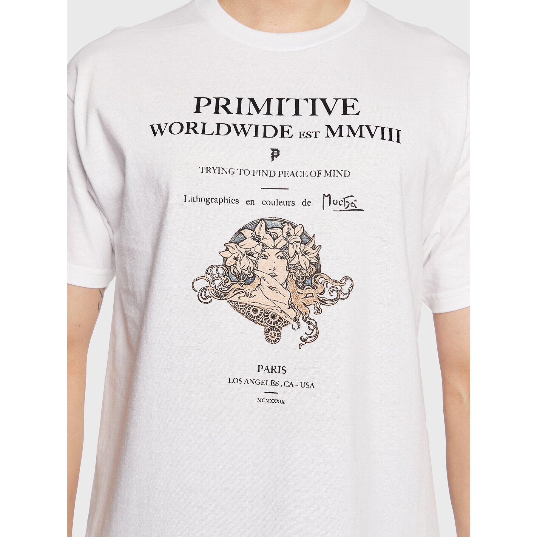 Primitive Тишърт P12681 Бял Regular Fit - Pepit.bg