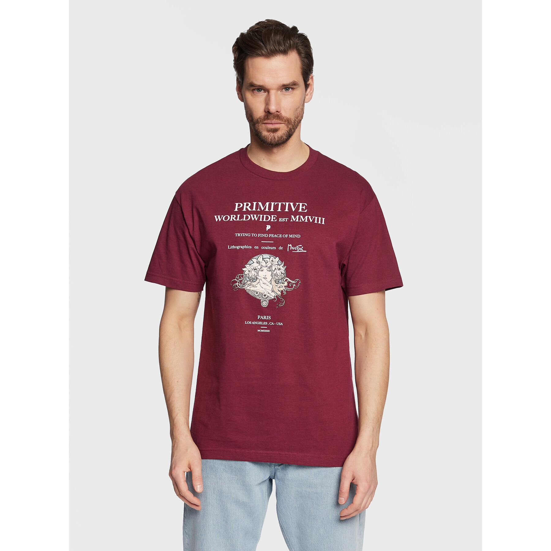 Primitive Тишърт P12682 Бордо Regular Fit - Pepit.bg