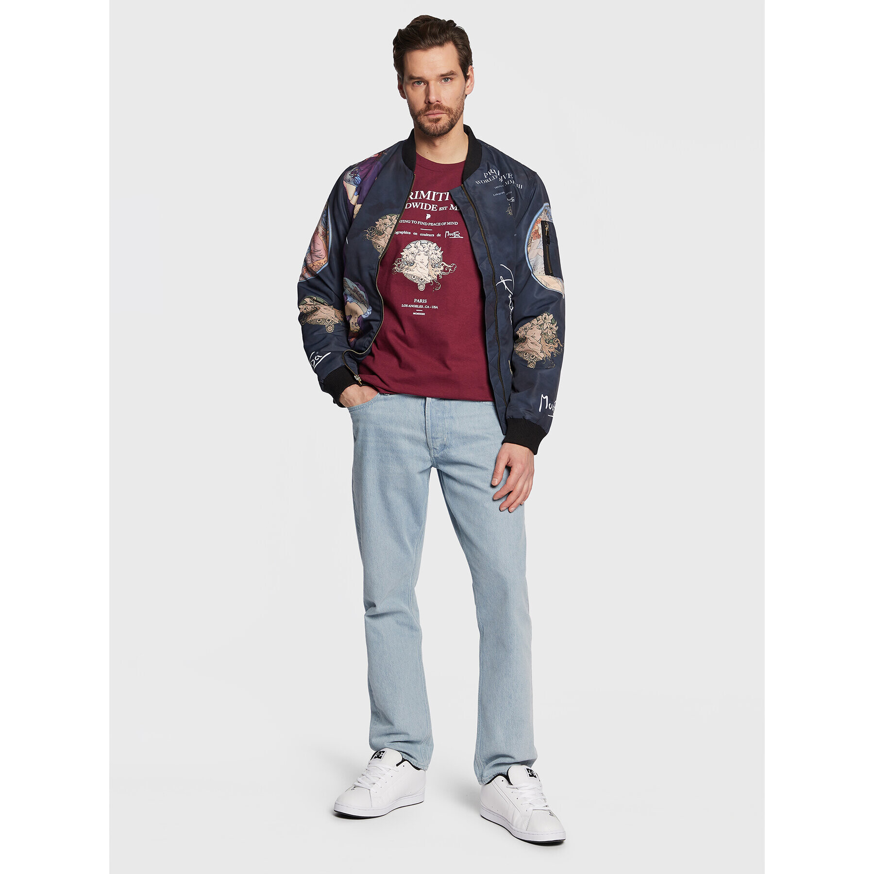 Primitive Тишърт P12682 Бордо Regular Fit - Pepit.bg