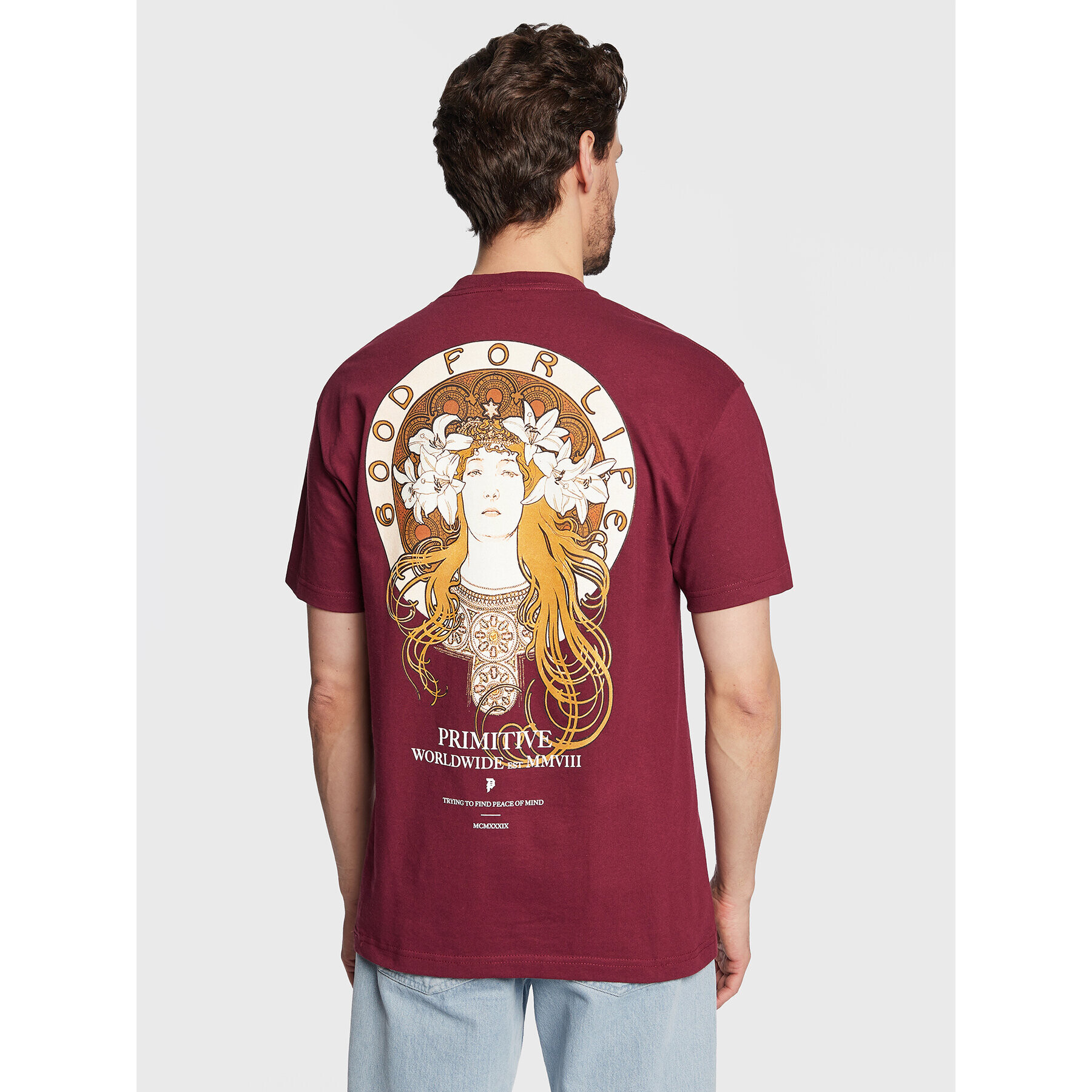 Primitive Тишърт P12682 Бордо Regular Fit - Pepit.bg
