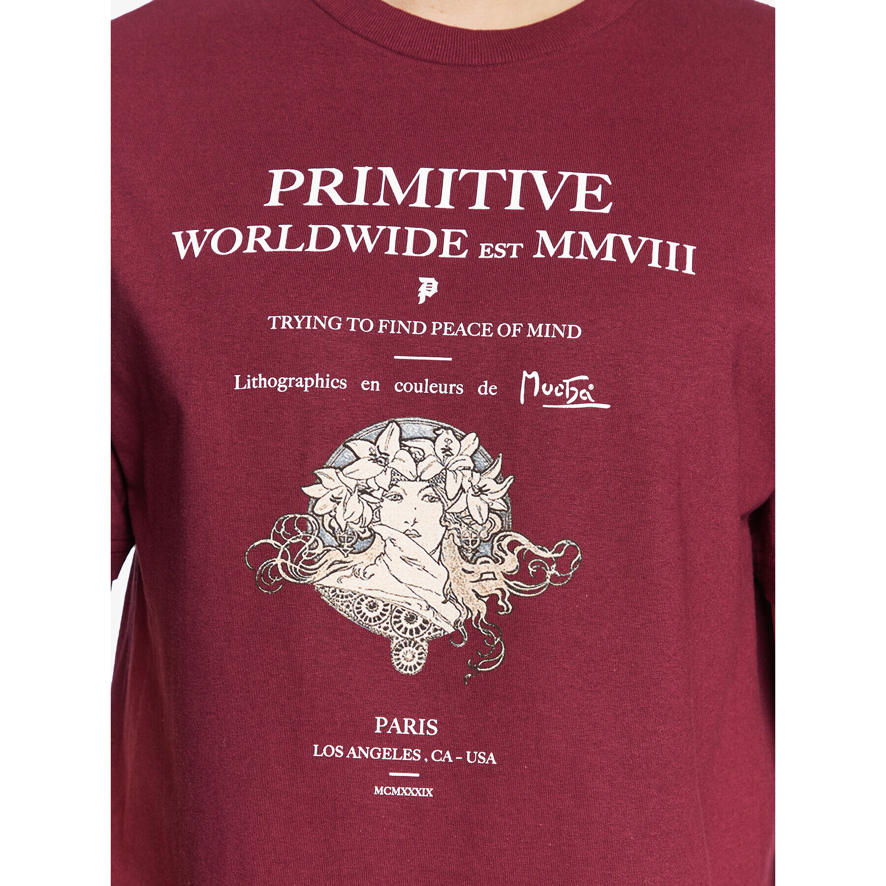 Primitive Тишърт P12682 Бордо Regular Fit - Pepit.bg