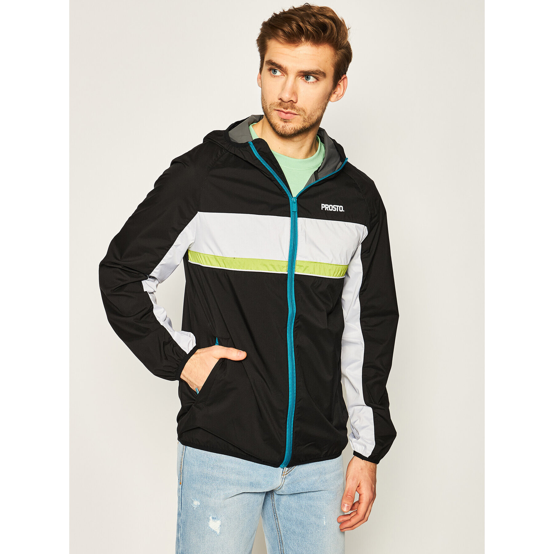 PROSTO. Преходно яке KLASYK Swayze 8374 Черен Regular Fit - Pepit.bg