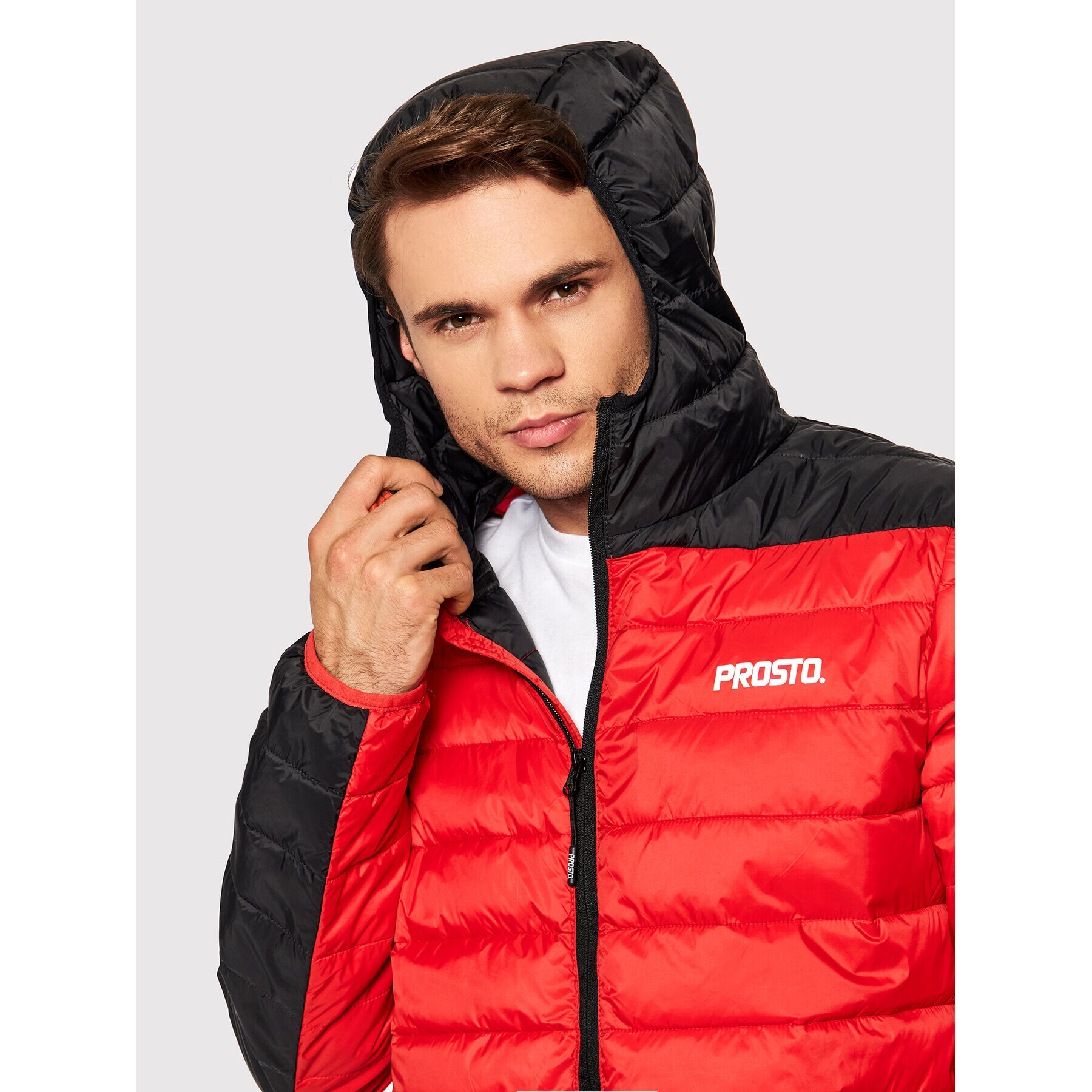 PROSTO. Пухено яке KLASYK 1084 Червен Regular Fit - Pepit.bg