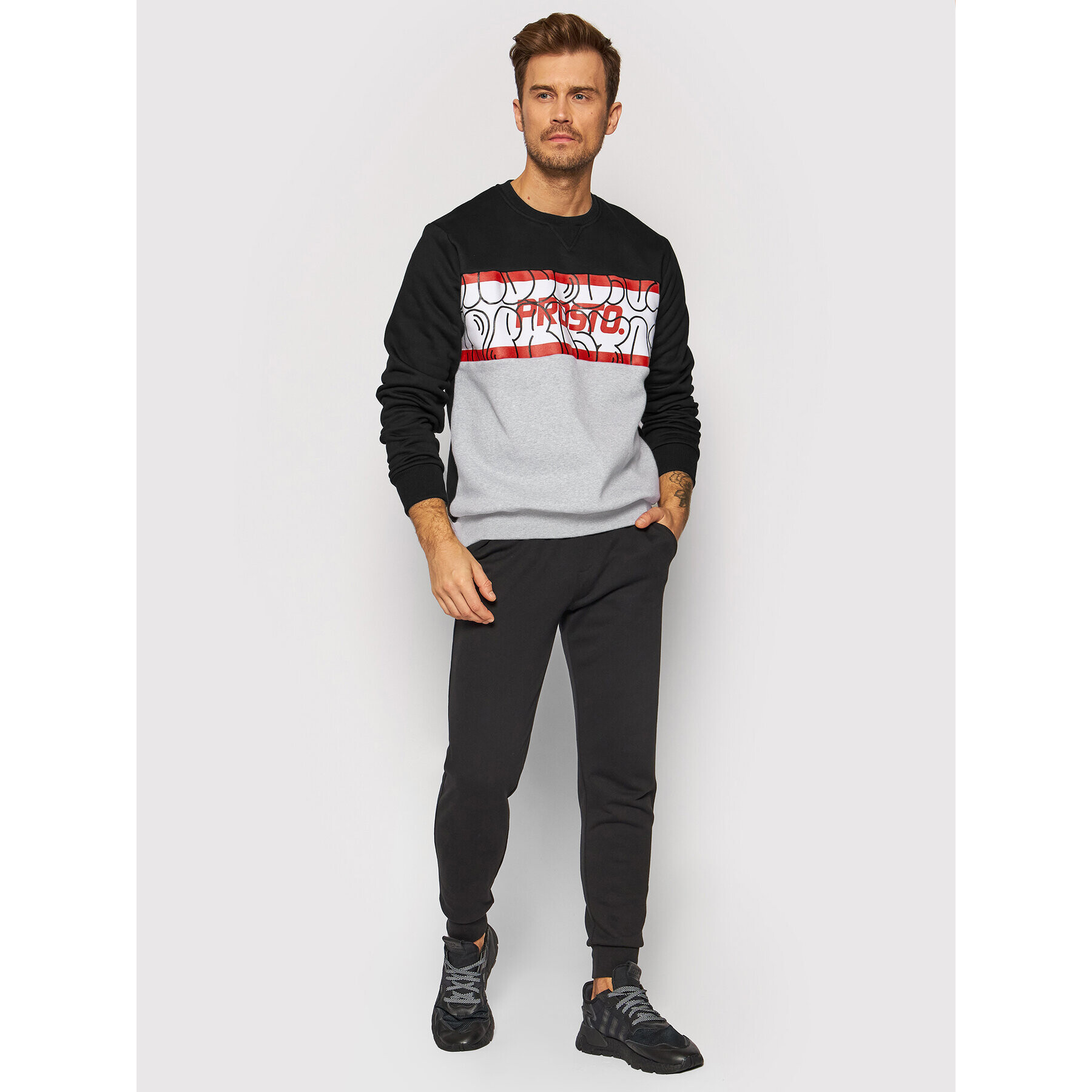 PROSTO. Суитшърт KLASYK Atoke 1071 Черен Regular Fit - Pepit.bg