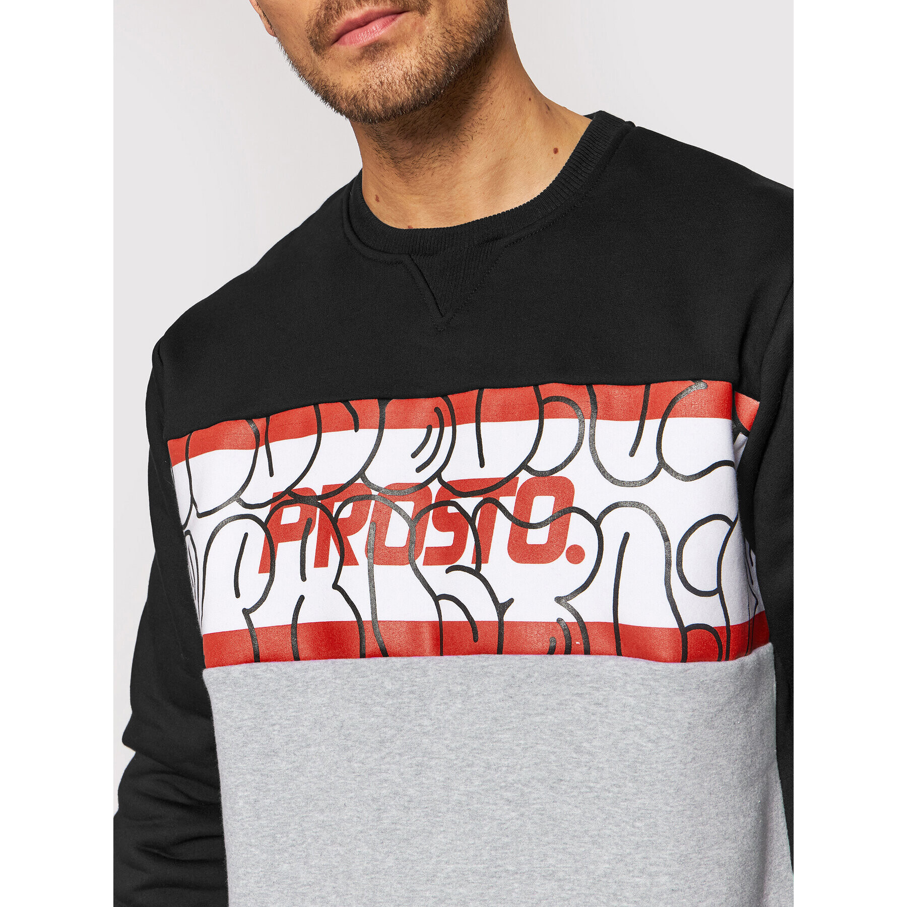 PROSTO. Суитшърт KLASYK Atoke 1071 Черен Regular Fit - Pepit.bg