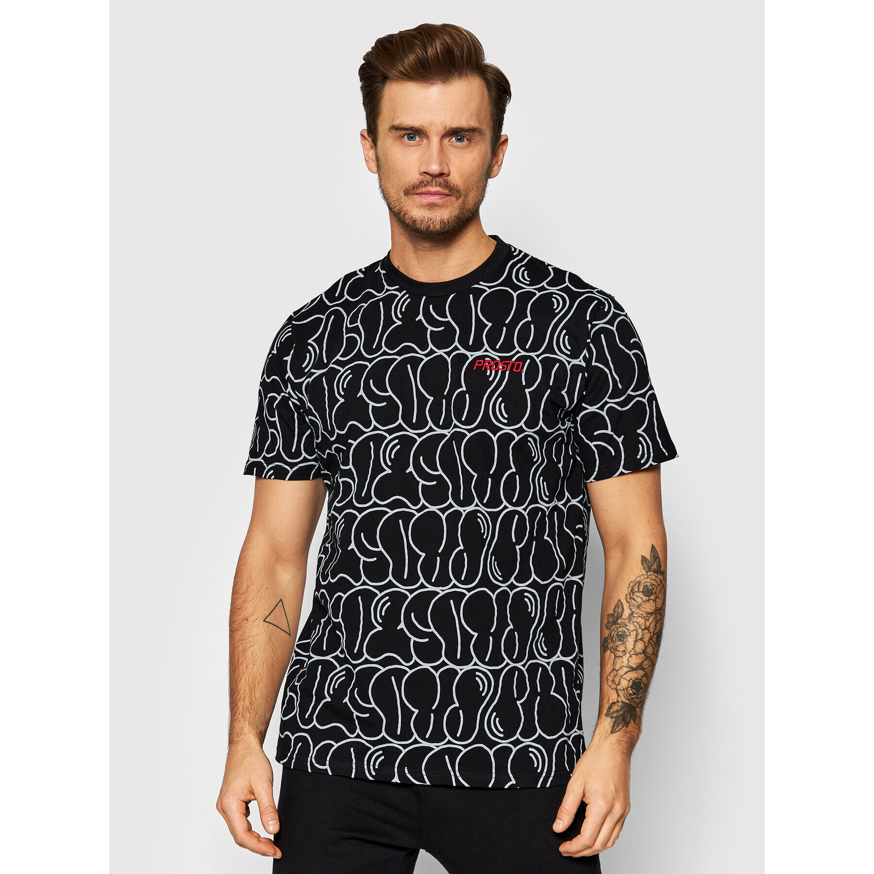 PROSTO. Тишърт KLASYK Baggy 1162 Черен Regular Fit - Pepit.bg