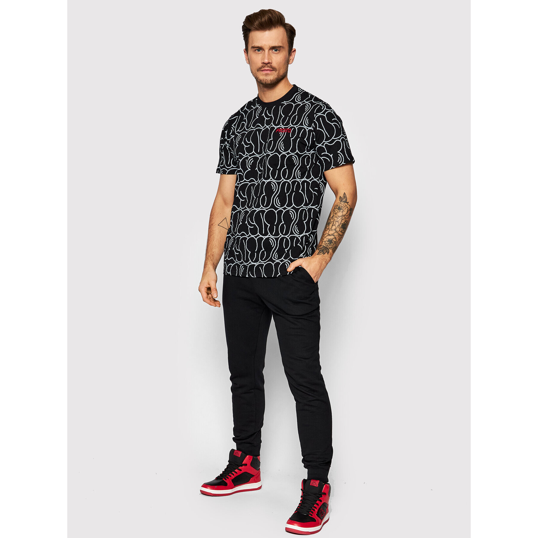 PROSTO. Тишърт KLASYK Baggy 1162 Черен Regular Fit - Pepit.bg