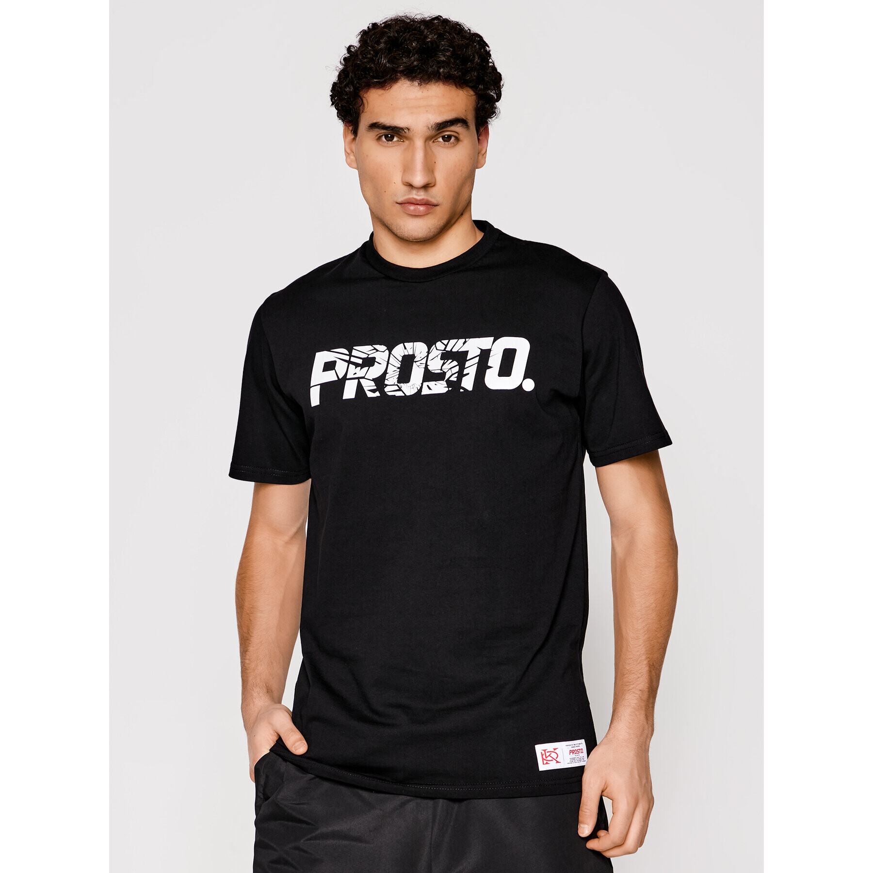 PROSTO. Тишърт KLASYK Broken 1021 Черен Regular Fit - Pepit.bg