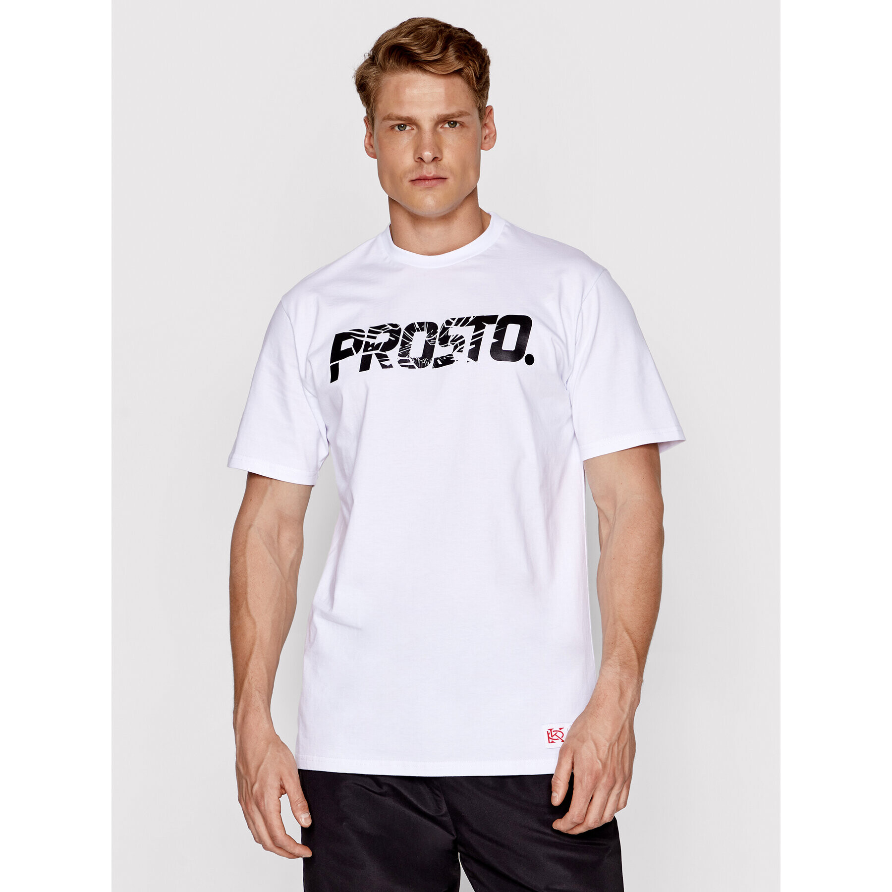 PROSTO. Тишърт KLASYK Broken 1023 Бял Regular Fit - Pepit.bg