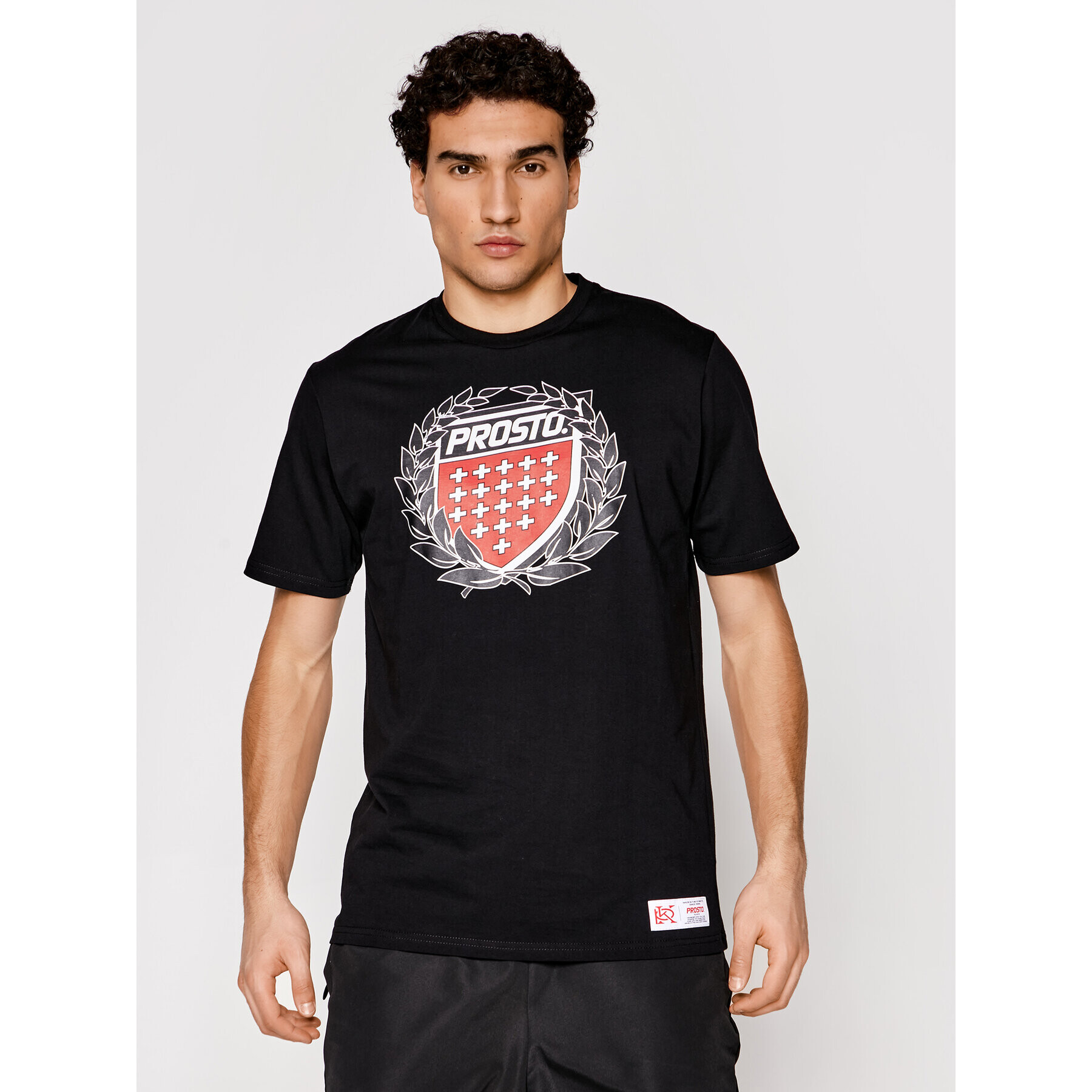 PROSTO. Тишърт KLASYK Cesar 1031 Черен Regular Fit - Pepit.bg