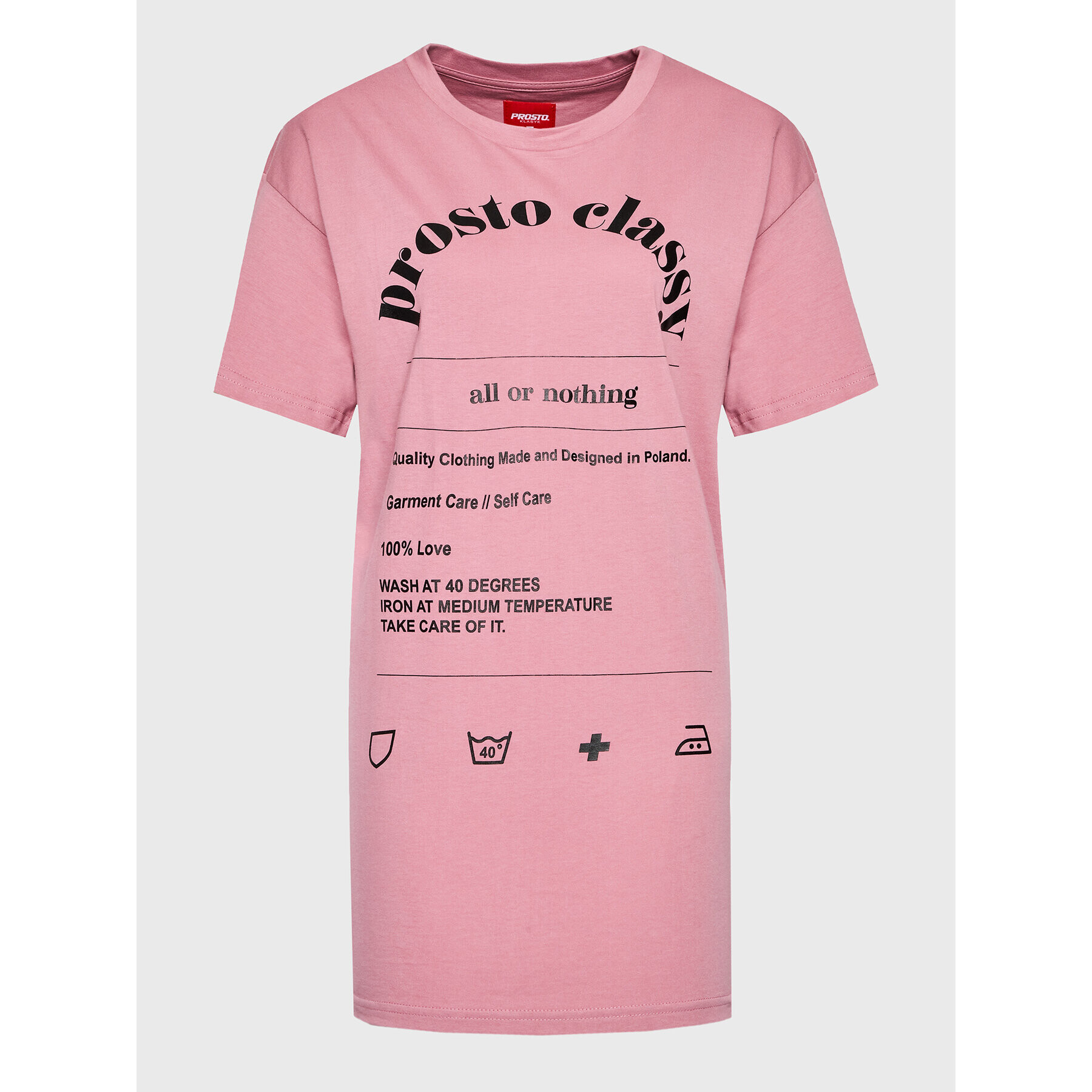 PROSTO. Тишърт KLASYK Chero 1273 Розов Relaxed Fit - Pepit.bg