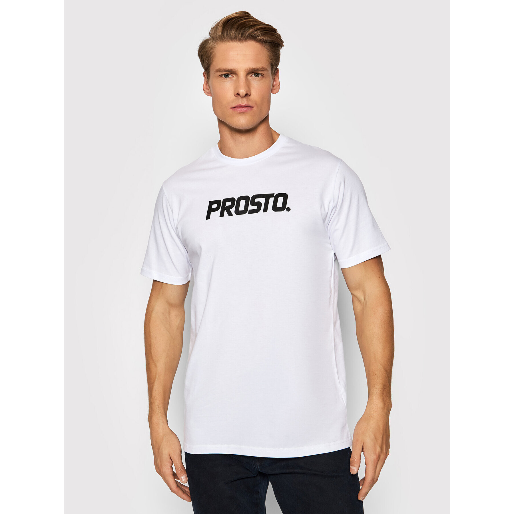 PROSTO. Тишърт KLASYK Classic 1021 Бял Regular Fit - Pepit.bg