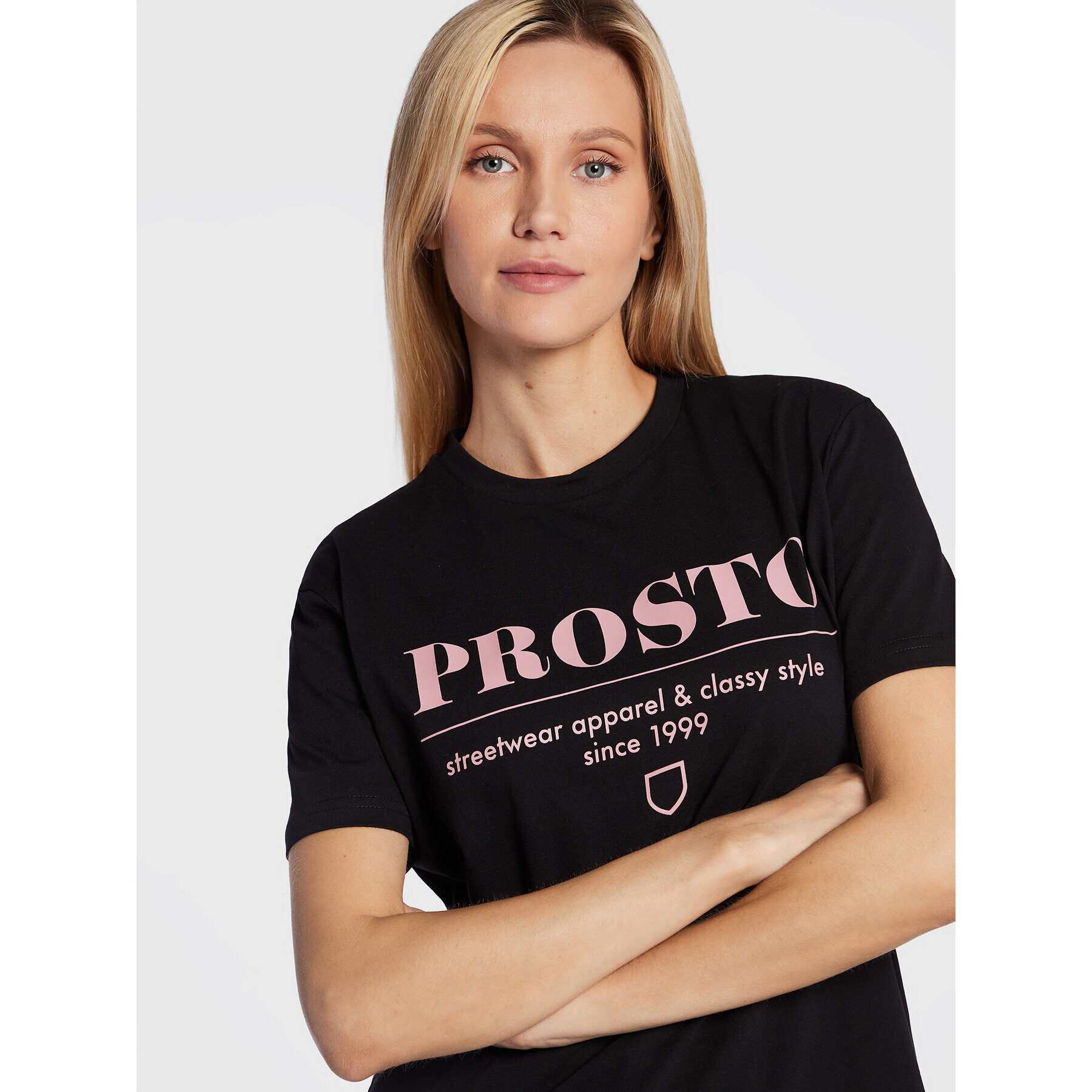 PROSTO. Тишърт KLASYK Doji 1293 Черен Regular Fit - Pepit.bg