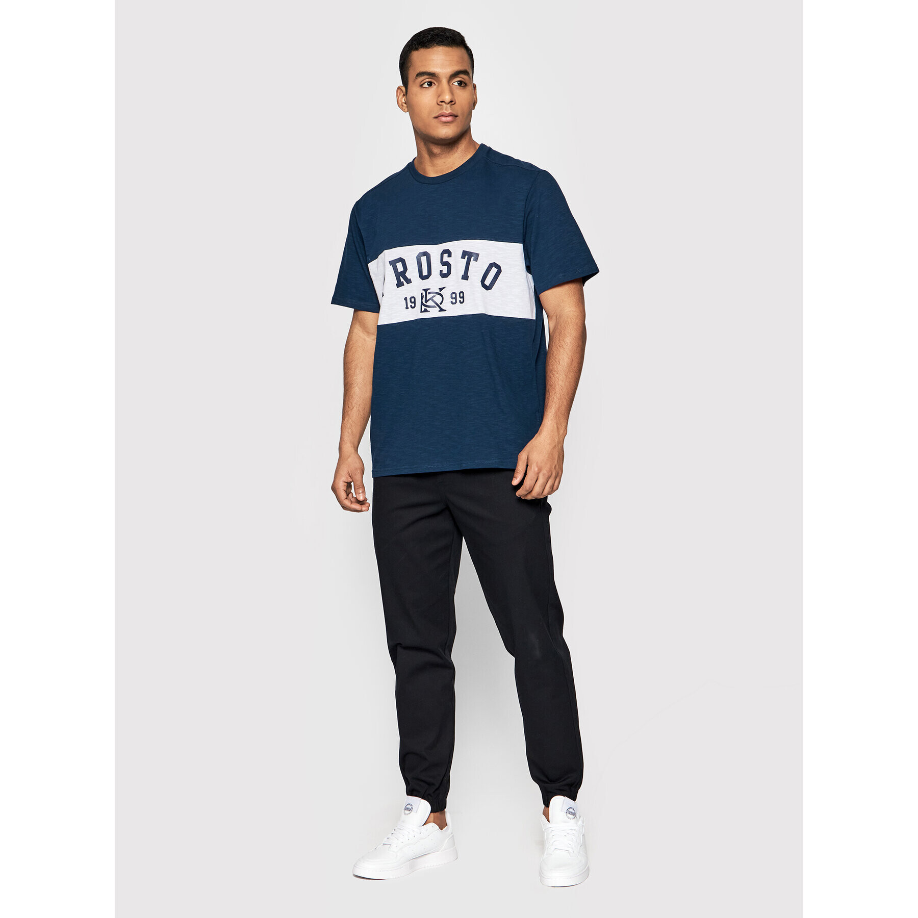 PROSTO. Тишърт KLASYK Flams 1072 Тъмносин Regular Fit - Pepit.bg