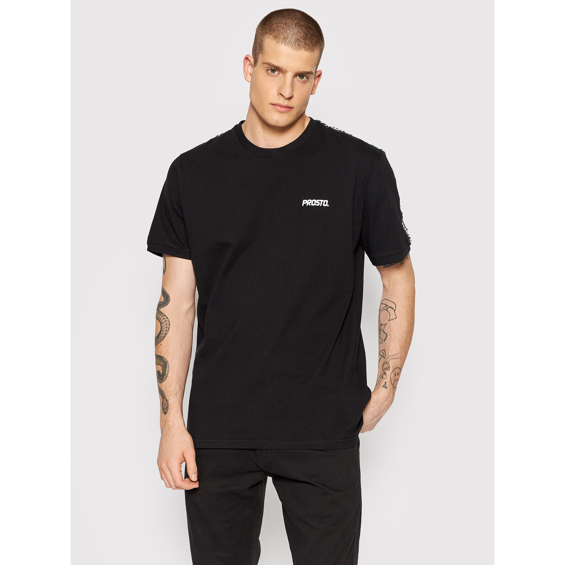 PROSTO. Тишърт KLASYK Luke 1212 Черен Regular Fit - Pepit.bg