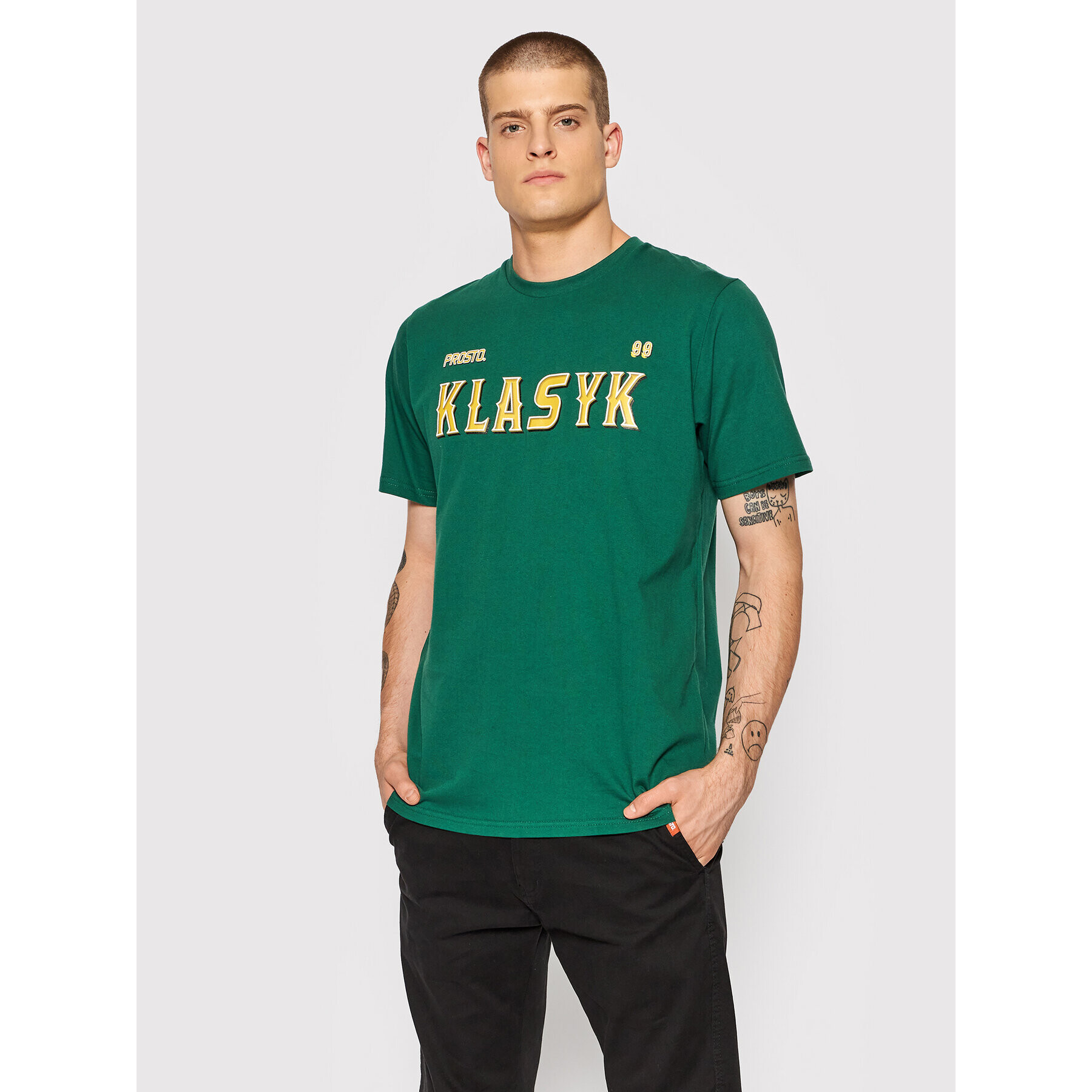 PROSTO. Тишърт KLASYK West 1103 Зелен Regular Fit - Pepit.bg