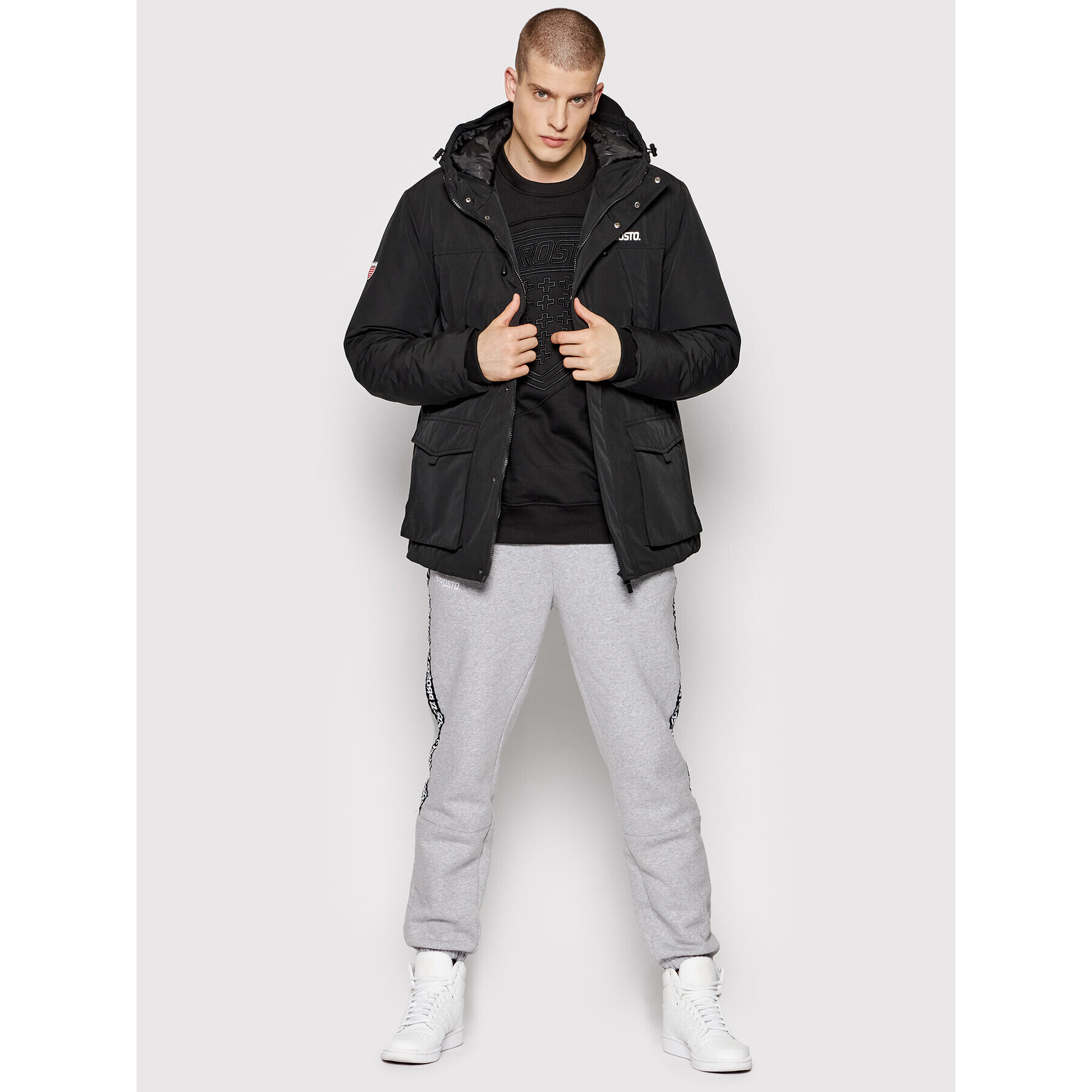 PROSTO. Зимно яке KLASYK Long 1051 Черен Regular Fit - Pepit.bg