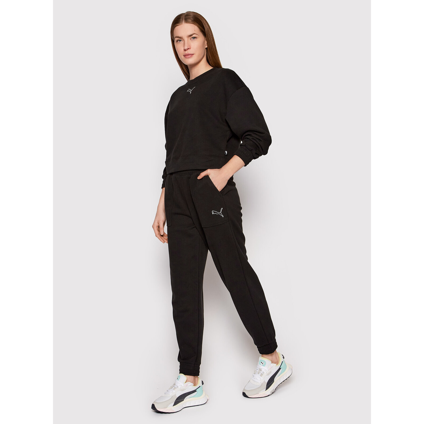 Puma Анцуг Loungewear 847458 Черен Relaxed Fit - Pepit.bg