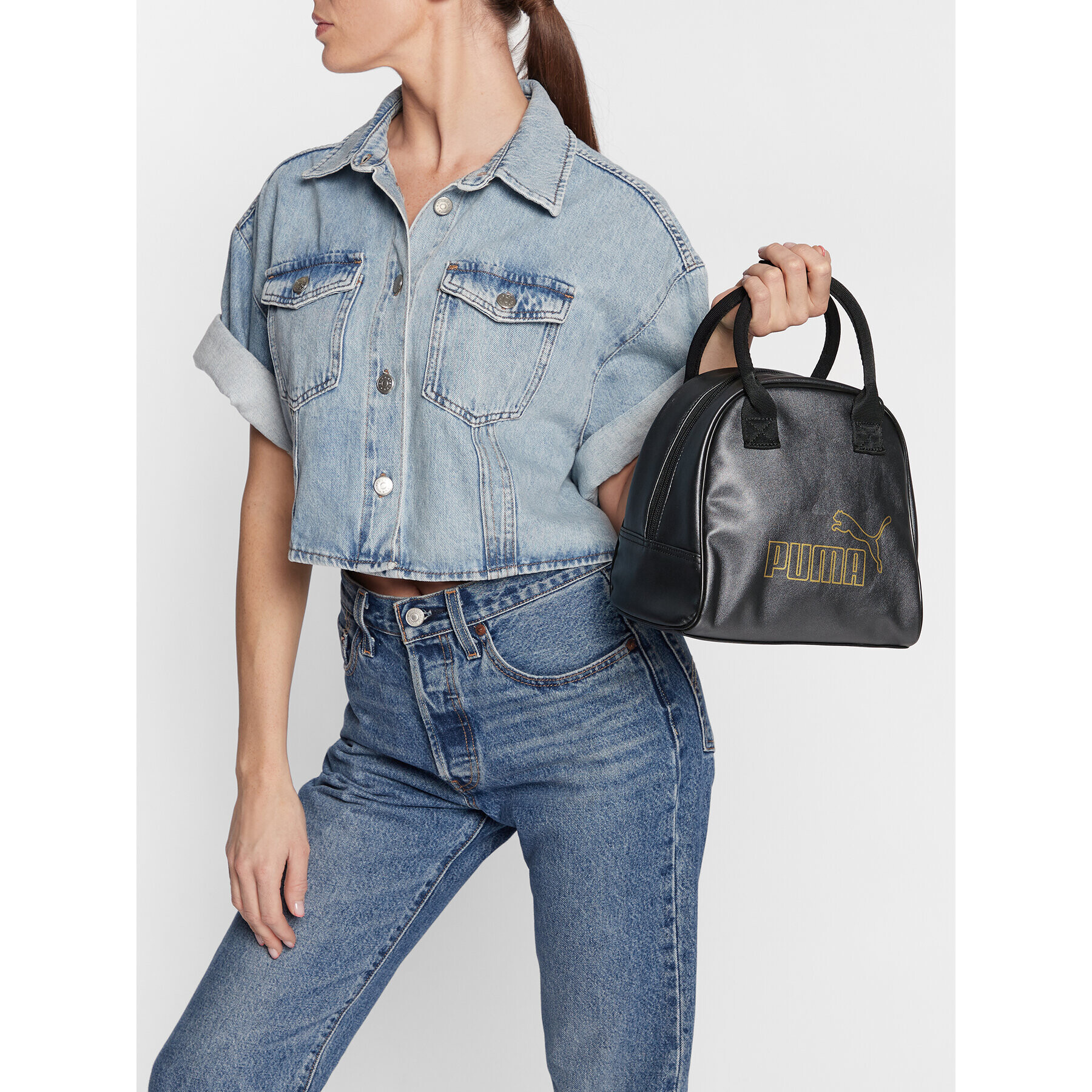 Puma Дамска чанта Core Up Bowling Bag 791580 01 Черен - Pepit.bg